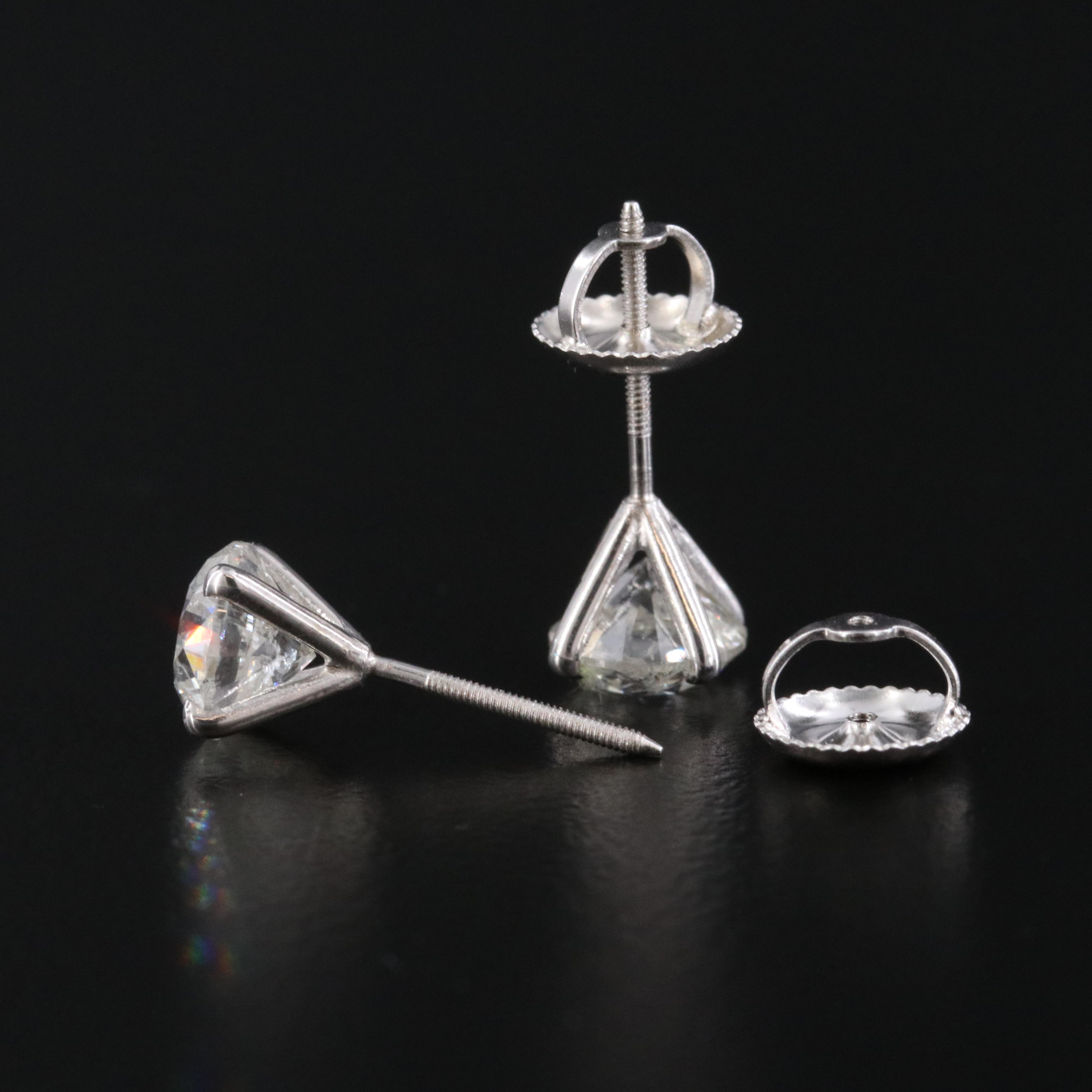 14K 2.00 CTW Diamond Stud Earrings with IGI Jewelry Report