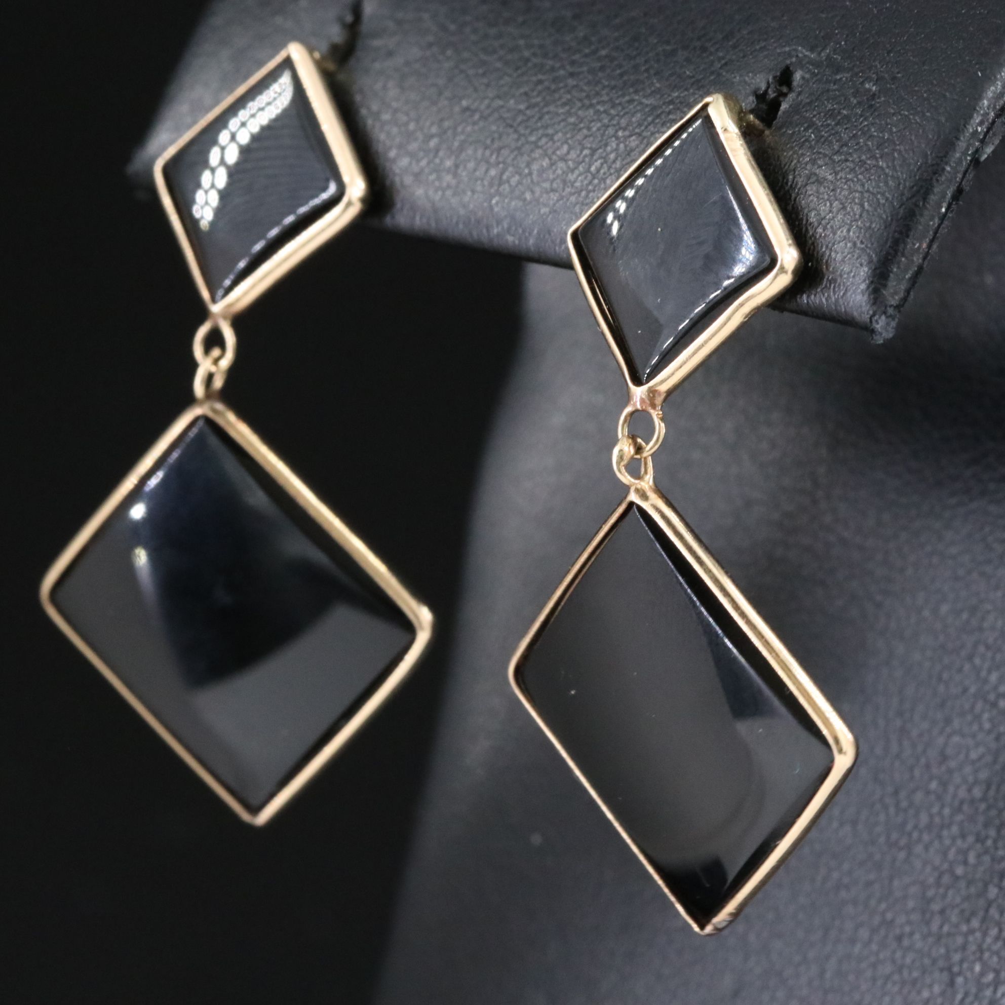 14K Black Onyx Earrings