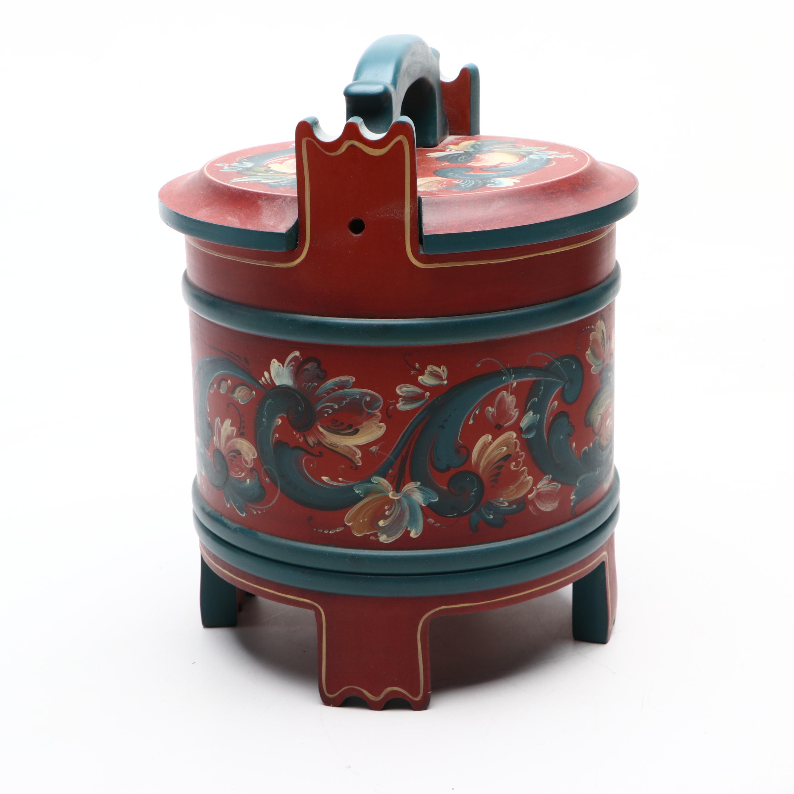 Norwegian Rosemaling and Rosemaling Vestfold Hand-Painting Wooden Boxes