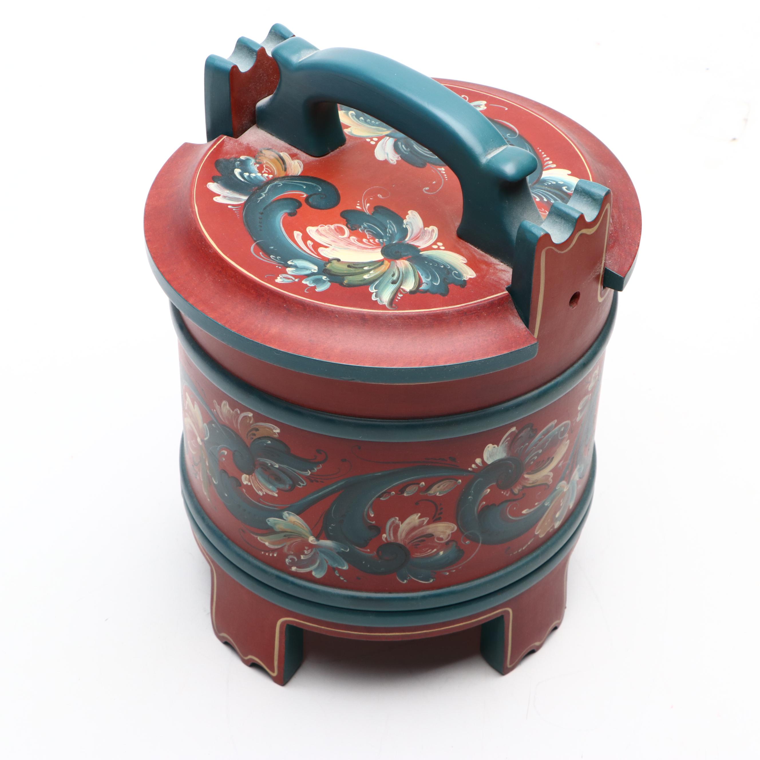 Norwegian Rosemaling and Rosemaling Vestfold Hand-Painting Wooden Boxes