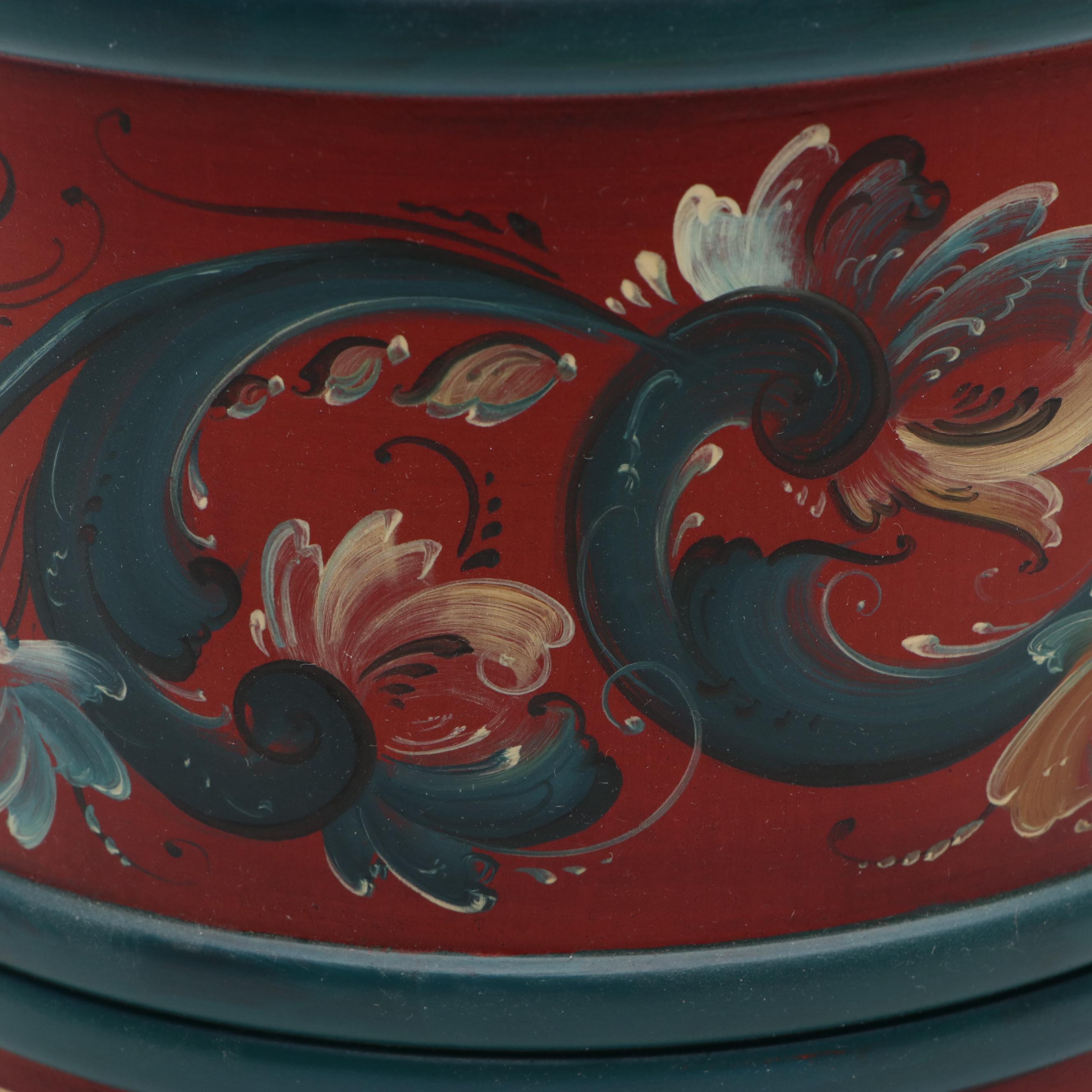 Norwegian Rosemaling and Rosemaling Vestfold Hand-Painting Wooden Boxes