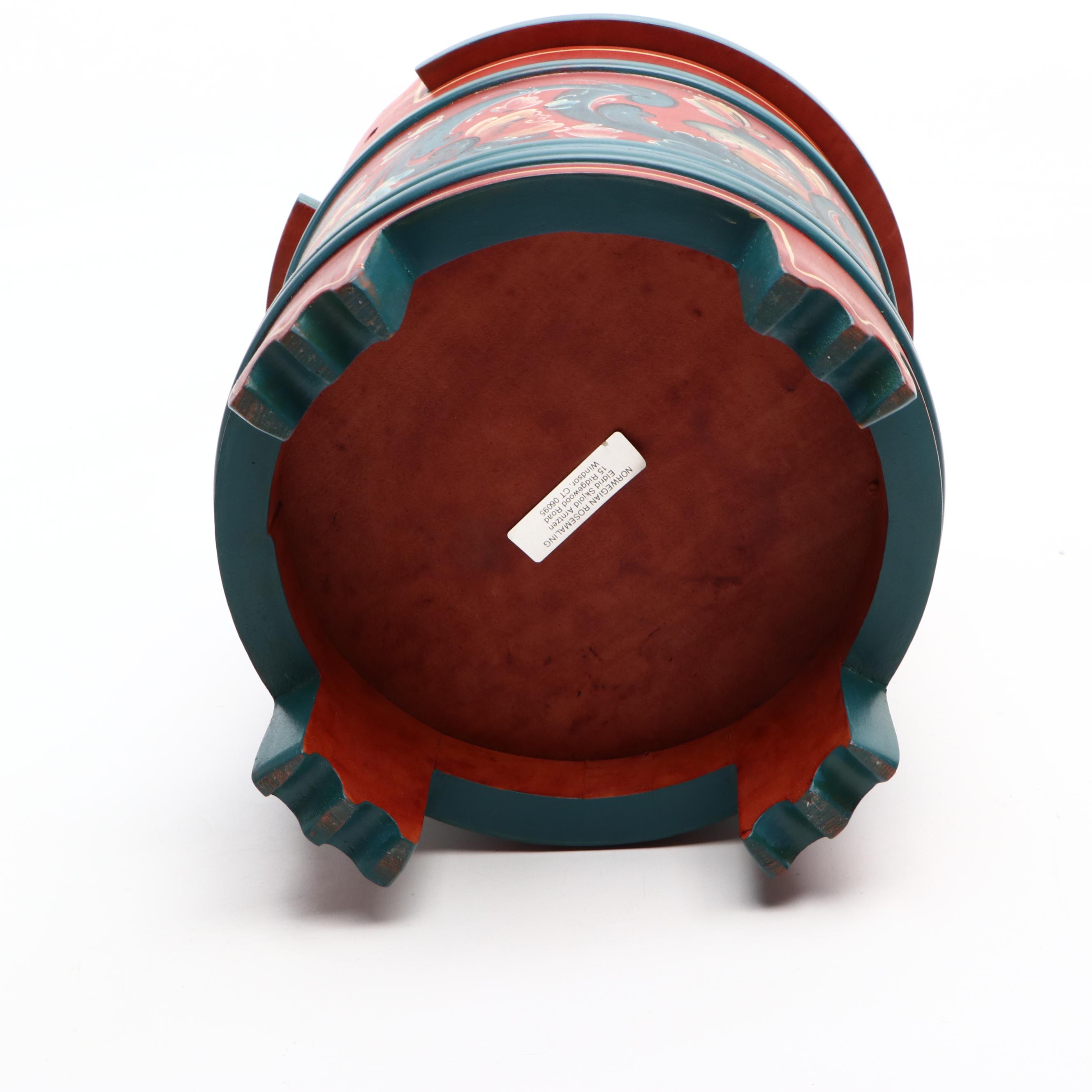 Norwegian Rosemaling and Rosemaling Vestfold Hand-Painting Wooden Boxes