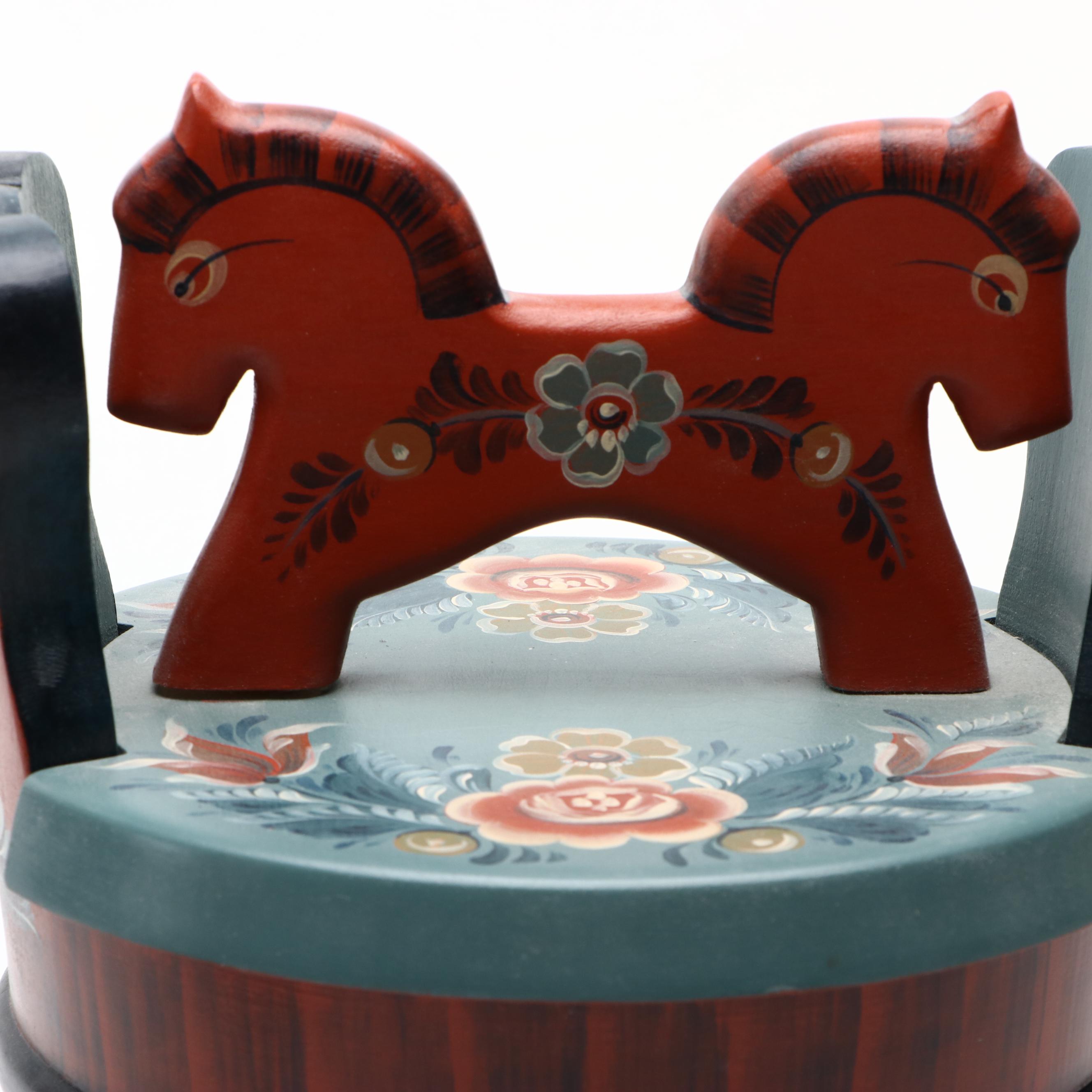 Norwegian Rosemaling and Rosemaling Vestfold Hand-Painting Wooden Boxes