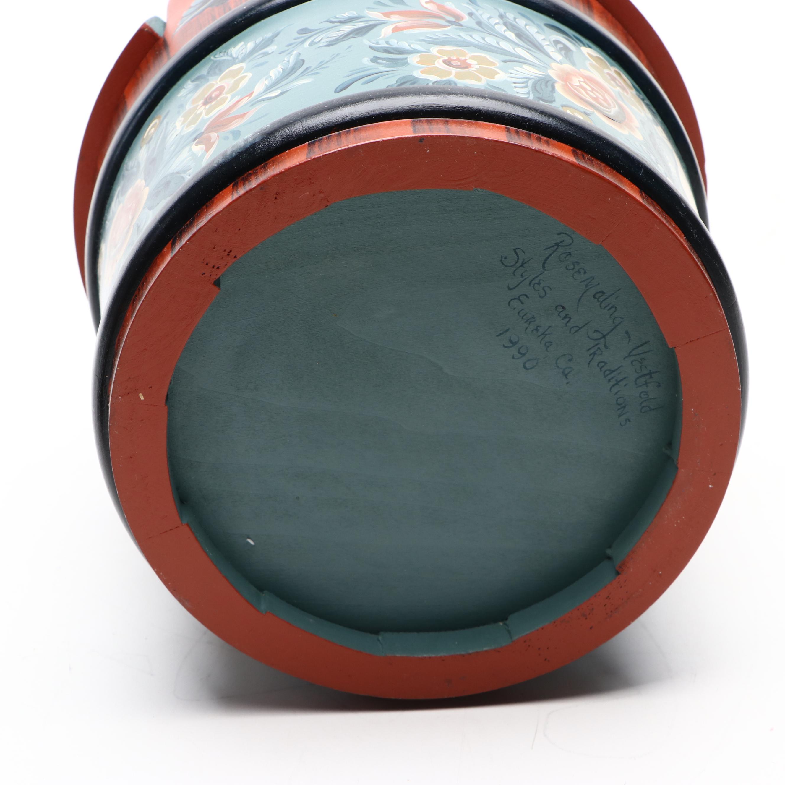 Norwegian Rosemaling and Rosemaling Vestfold Hand-Painting Wooden Boxes