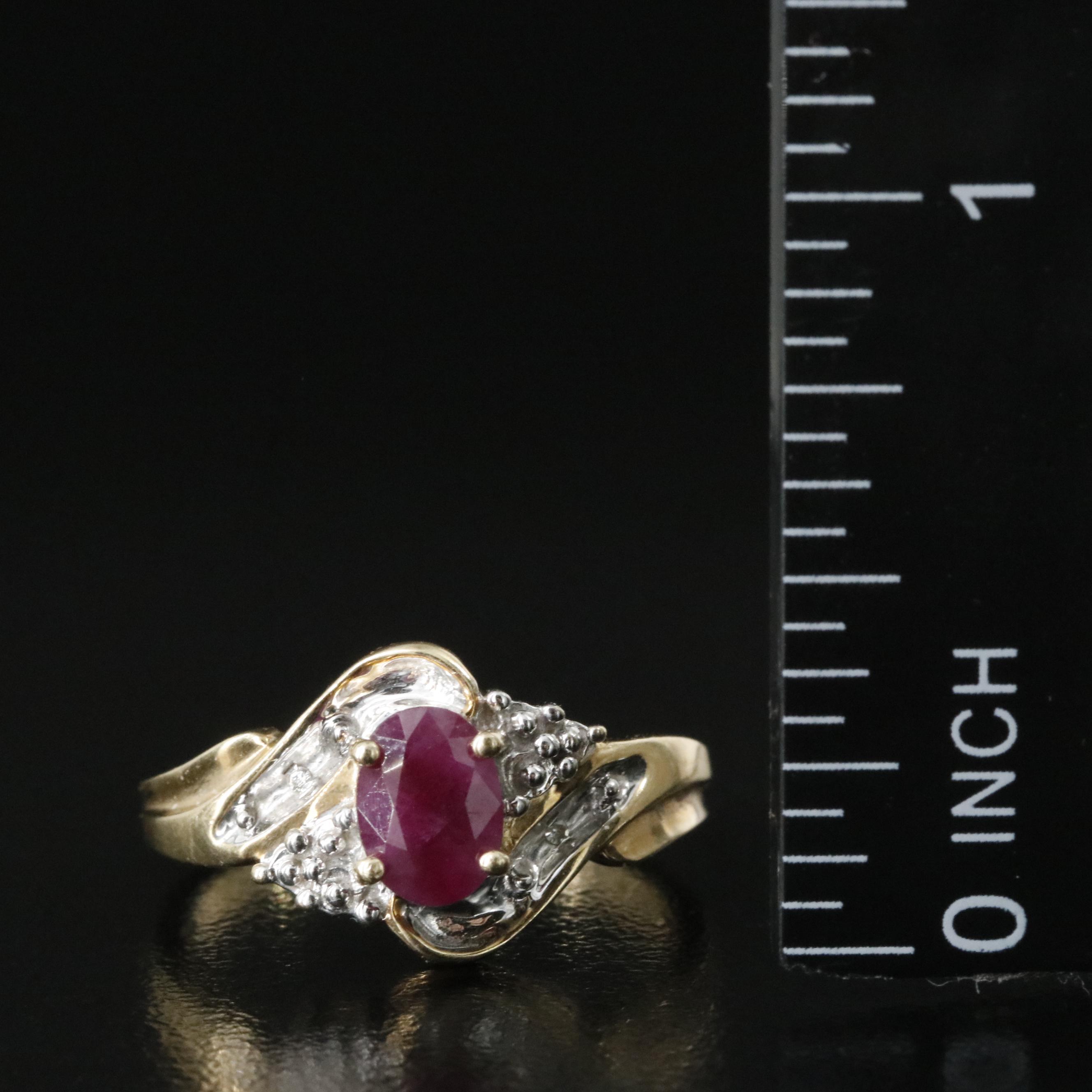 10K Ruby and Diamond Ring