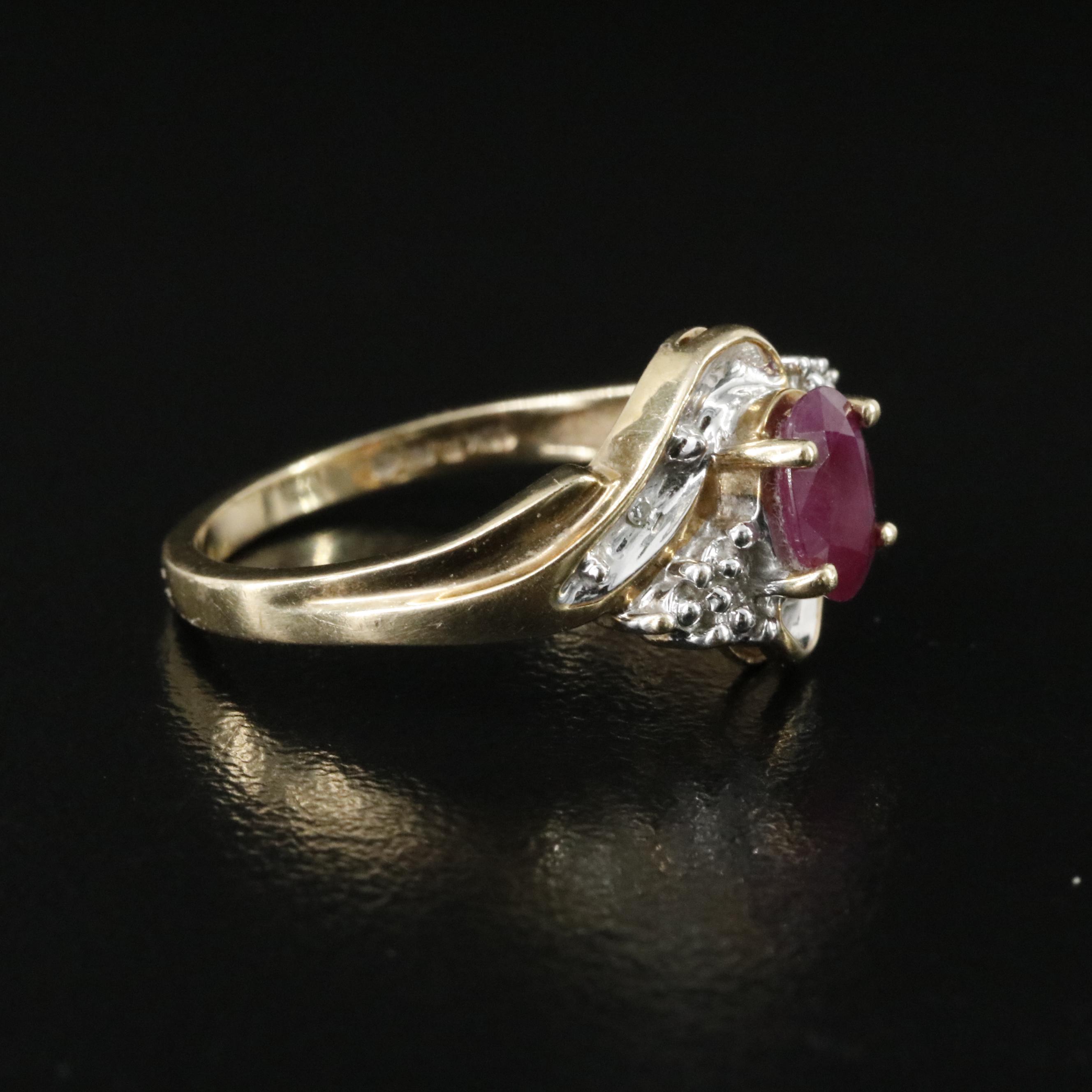 10K Ruby and Diamond Ring