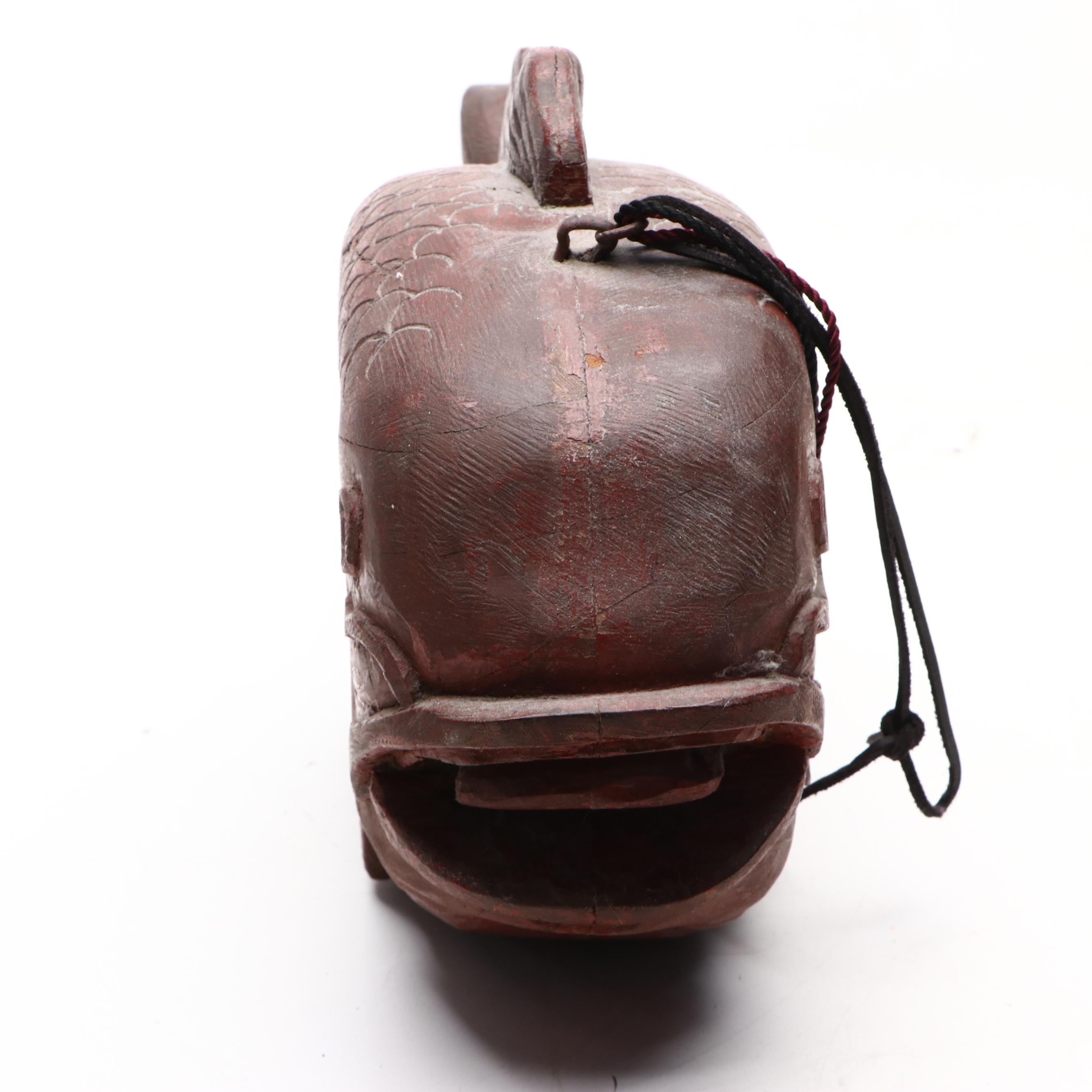 Japanese Buddhist Fish-Shaped Metal Mokugyo Zen Drum