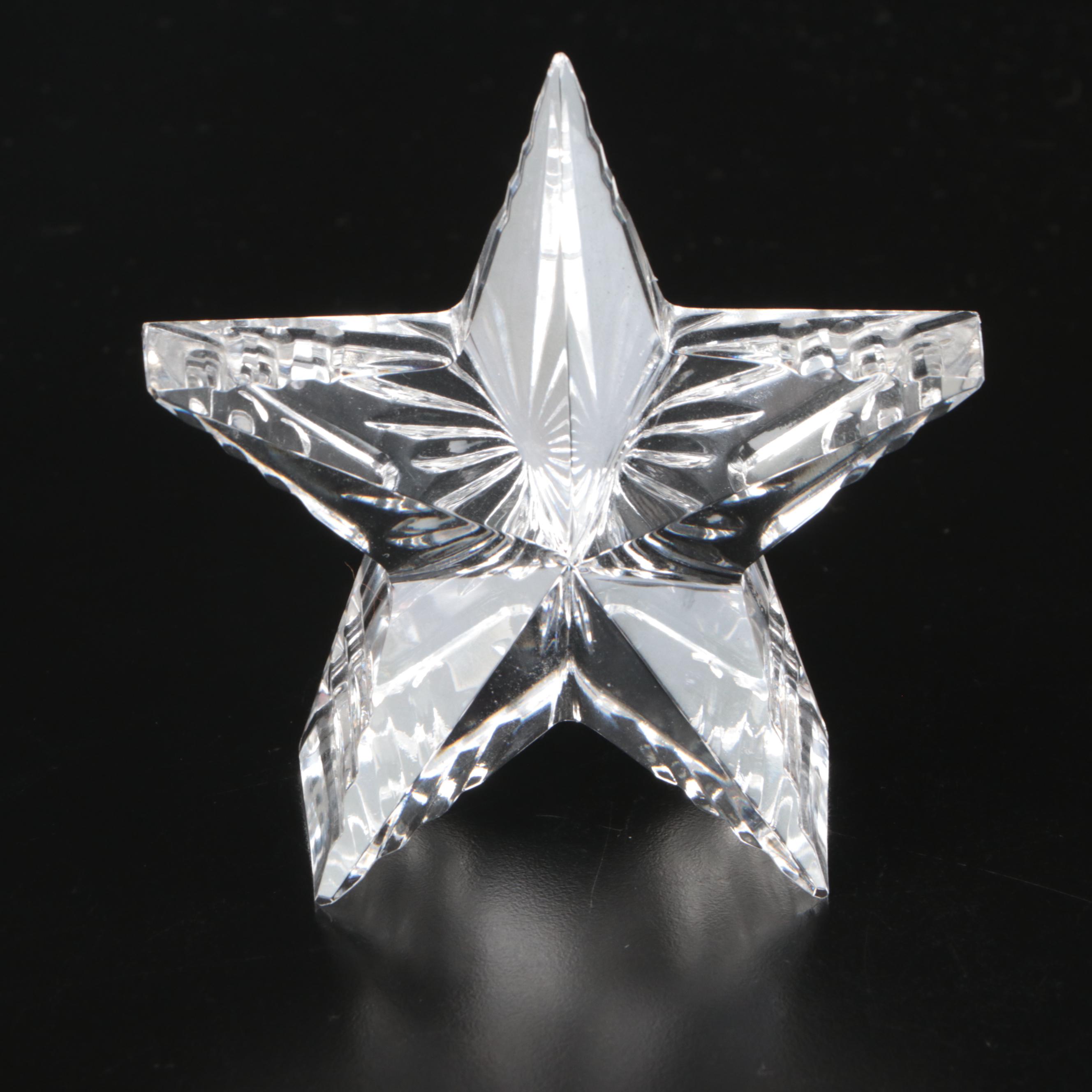 Waterford Crystal Desk Clocks and Standing Star Paperweight