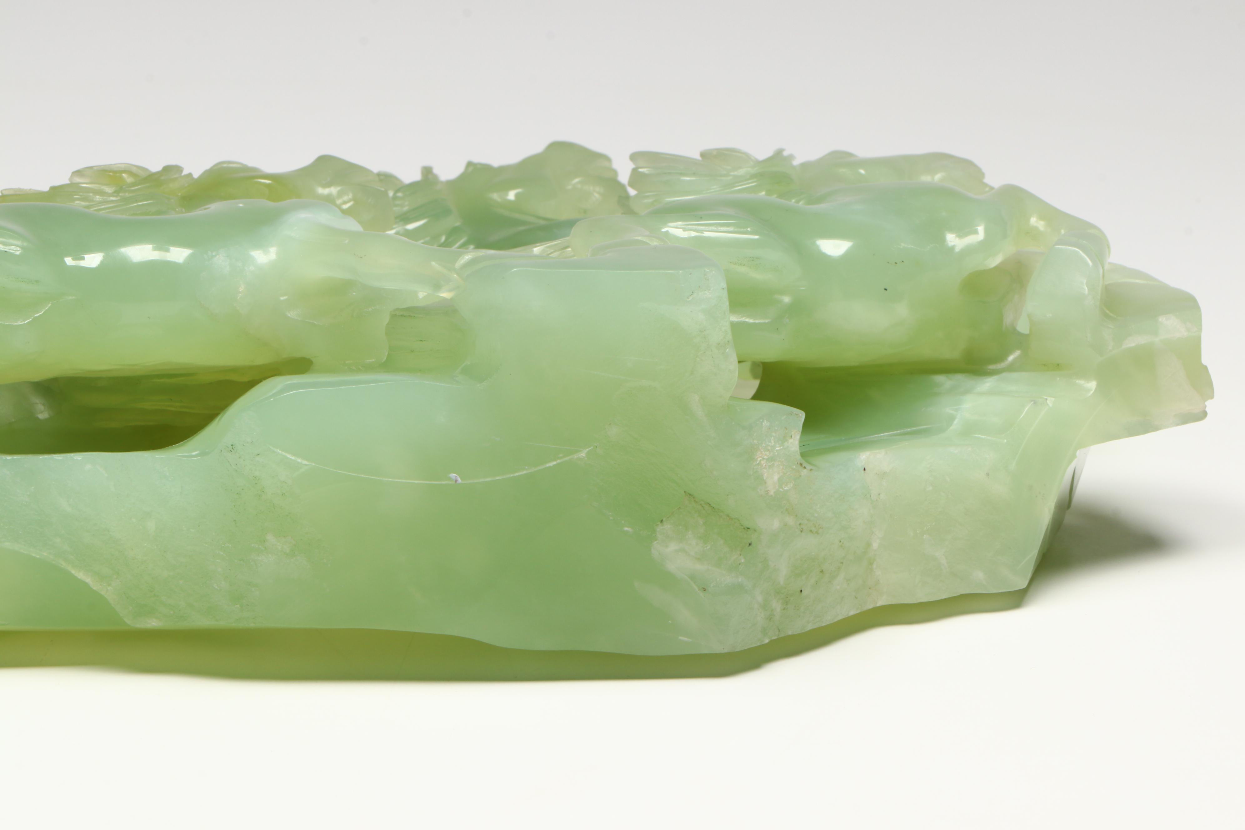 Chinese Serpentine Stampeding Horses on Wooden Stand