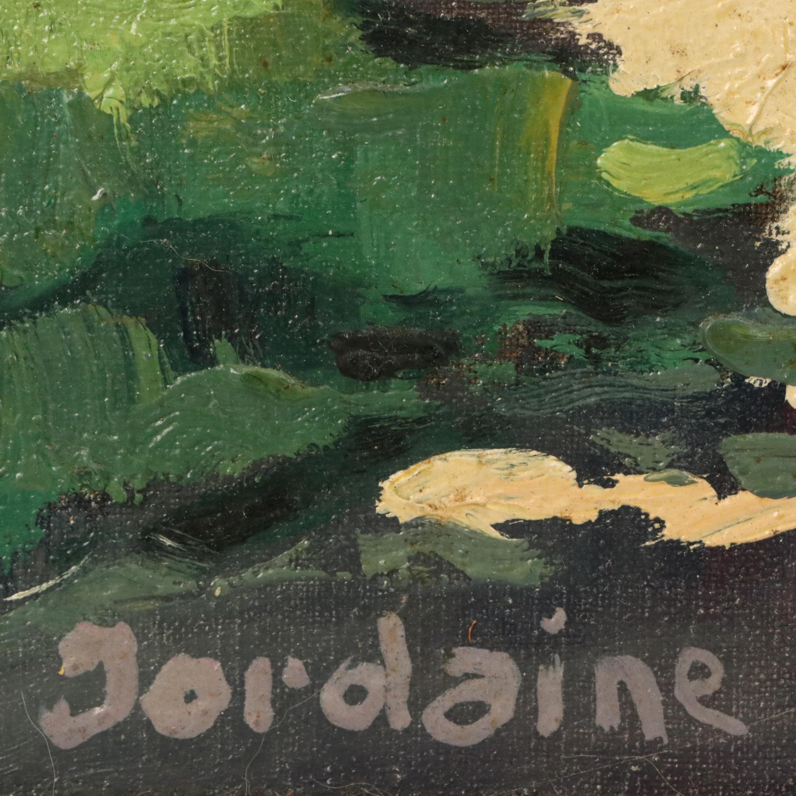 Impressionistic Style European Pastoral Landscape Oil Painting, Mid-20th Century