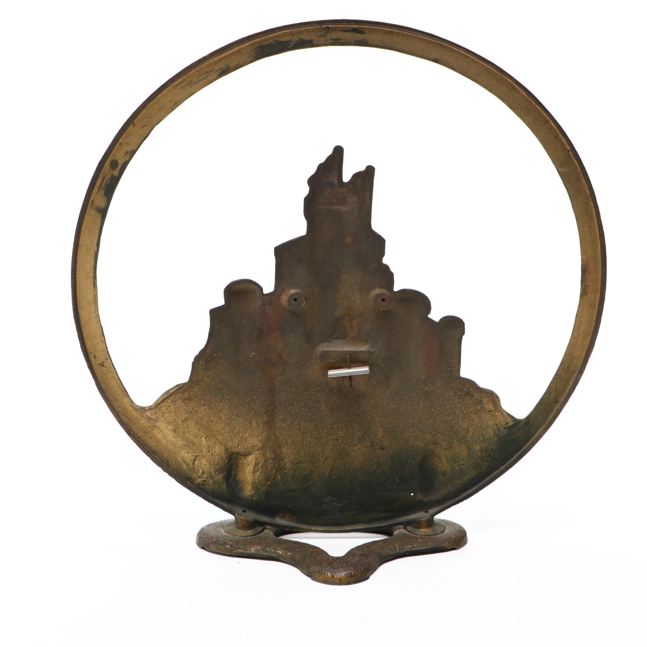 Art Deco Style Cast Iron Castle Radio Cone Speaker Covers, 1920s