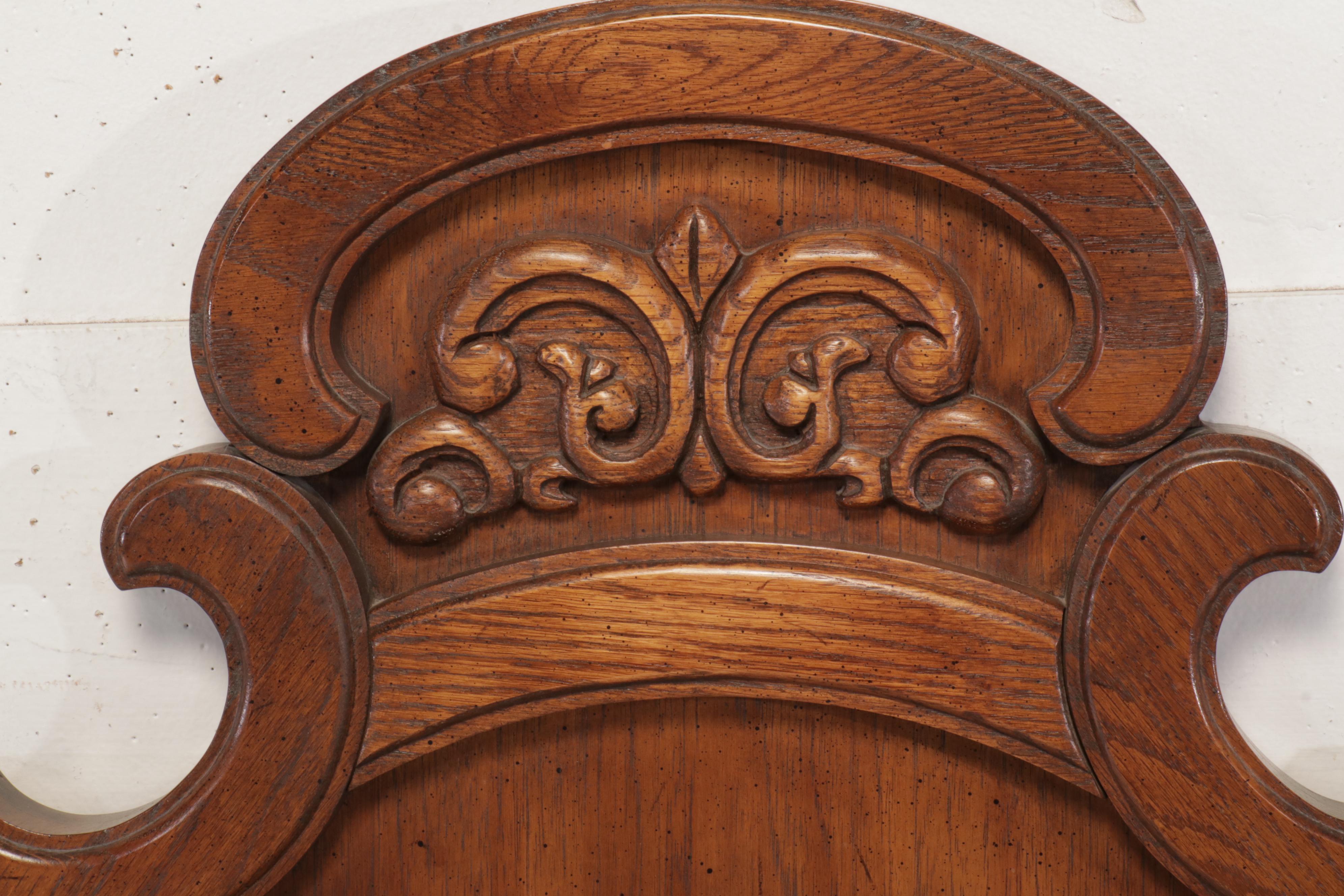 Spanish Baroque Style Headboard and Nightstand, Mid to Late 20th Century