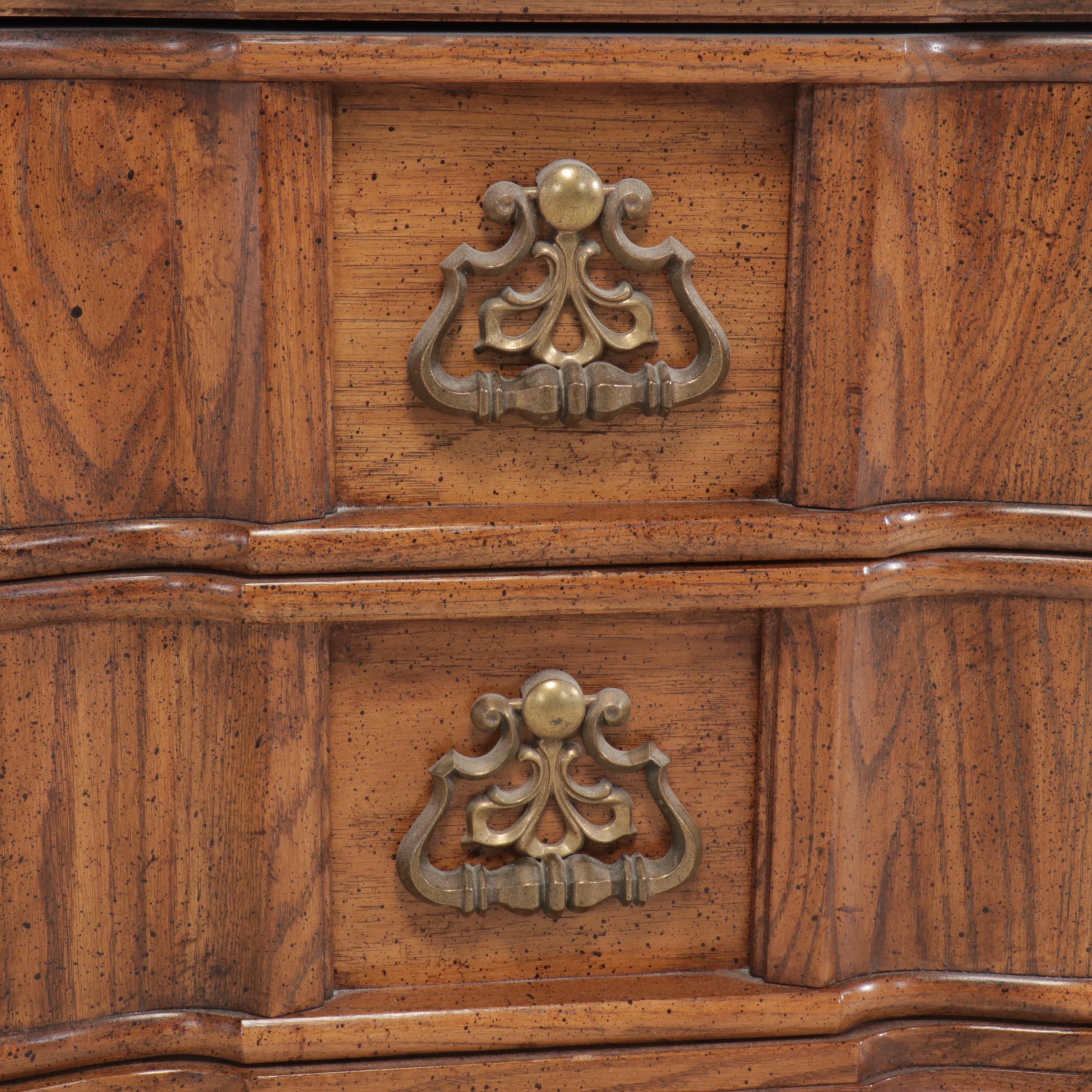 Spanish Baroque Style Headboard and Nightstand, Mid to Late 20th Century