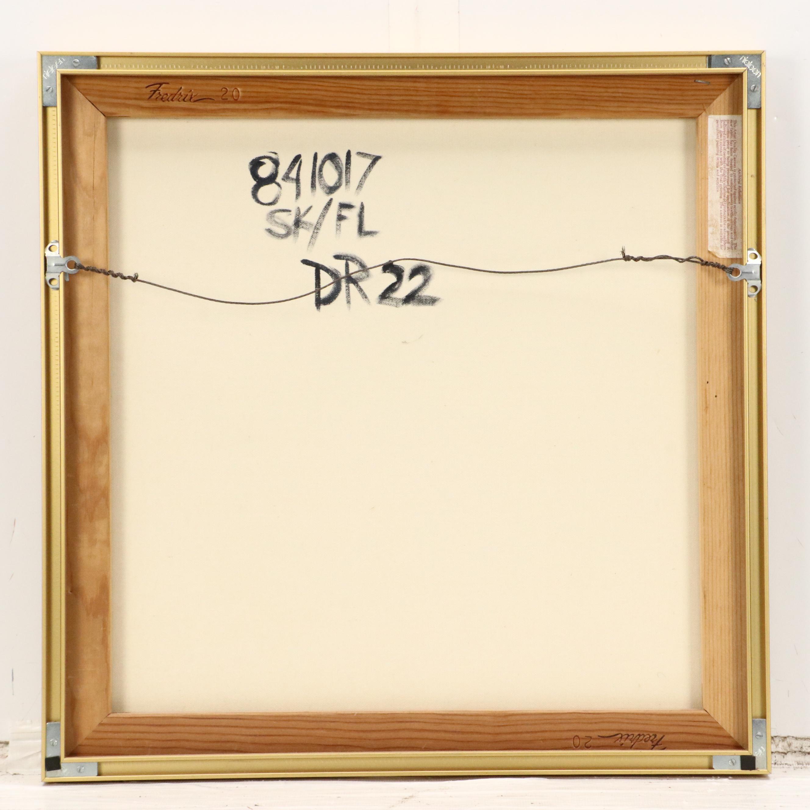 Busser Stylized Acrylic Still Life Painting with Grapes and Plums, 21st Century