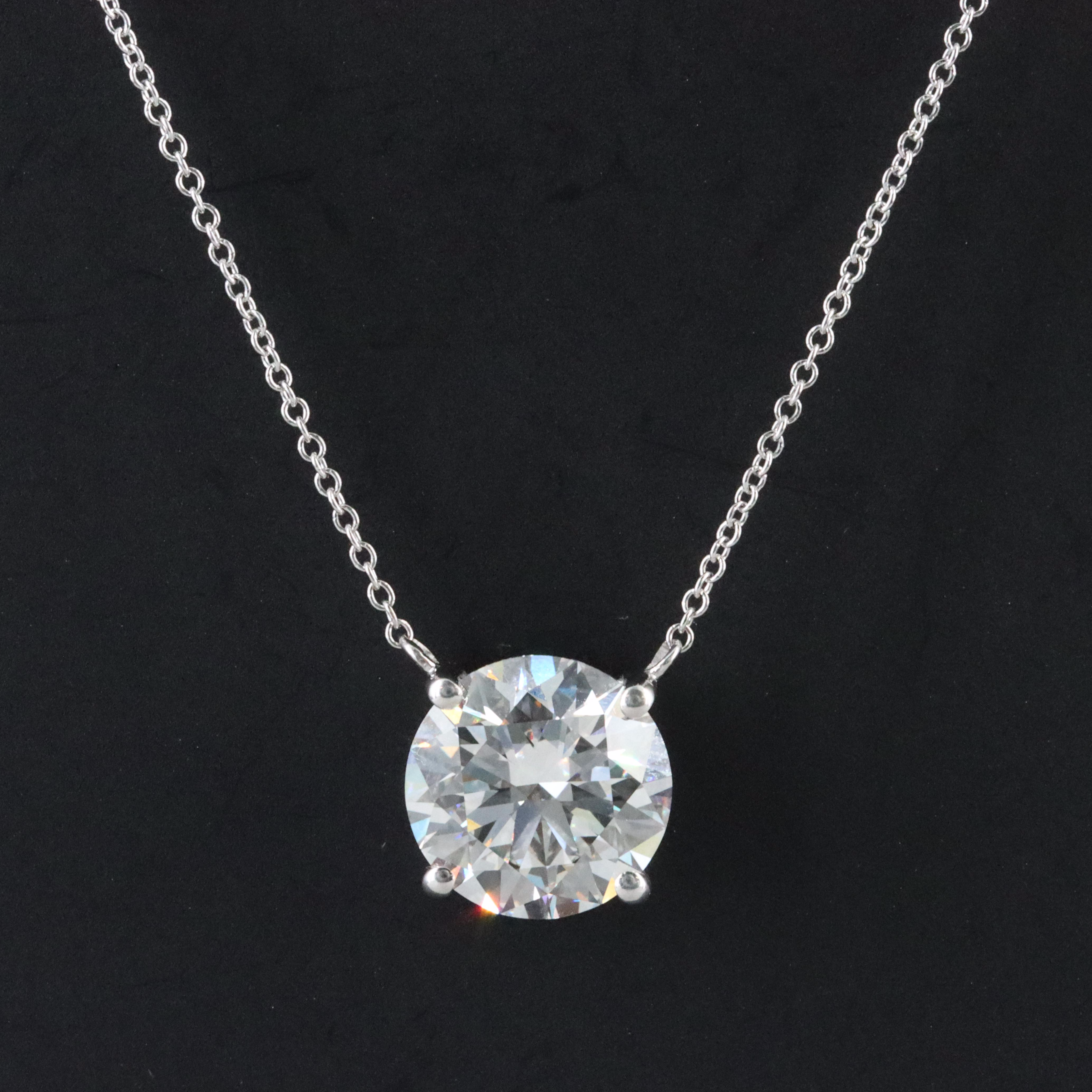 14K 4.00 CT Lab Grown Diamond Necklace with IGI Report