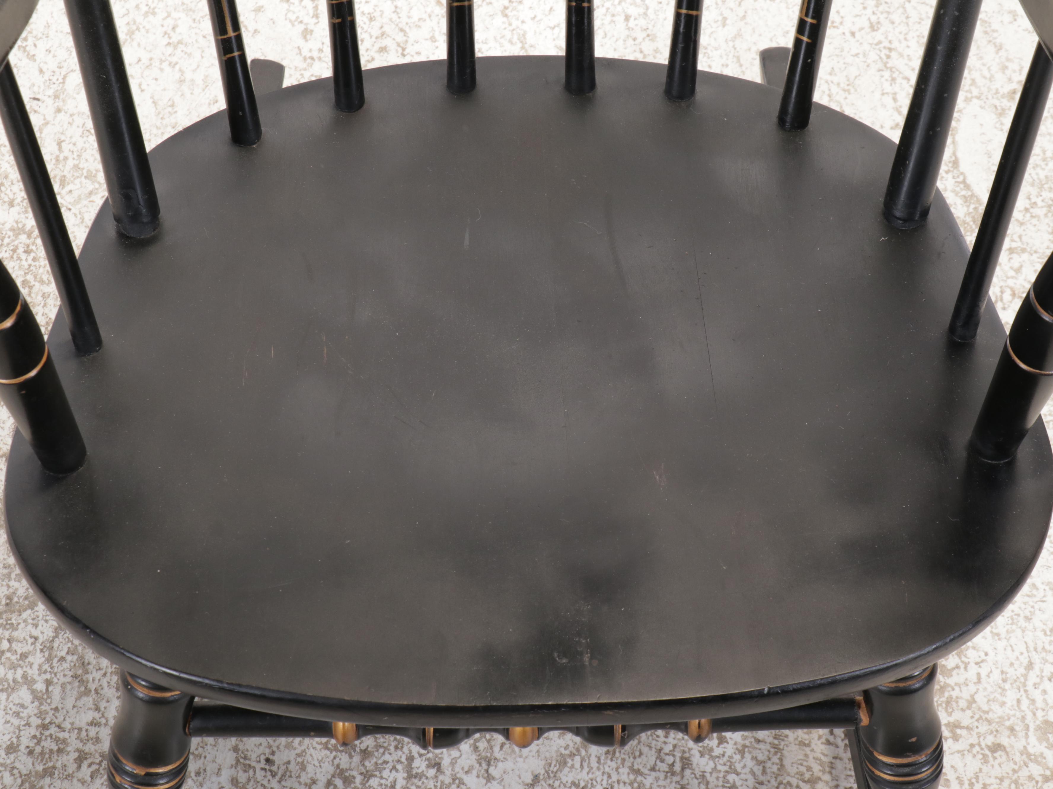 Hitchcock Style Stencil Decorated Rocking Chair, Mid to Late 20th Century