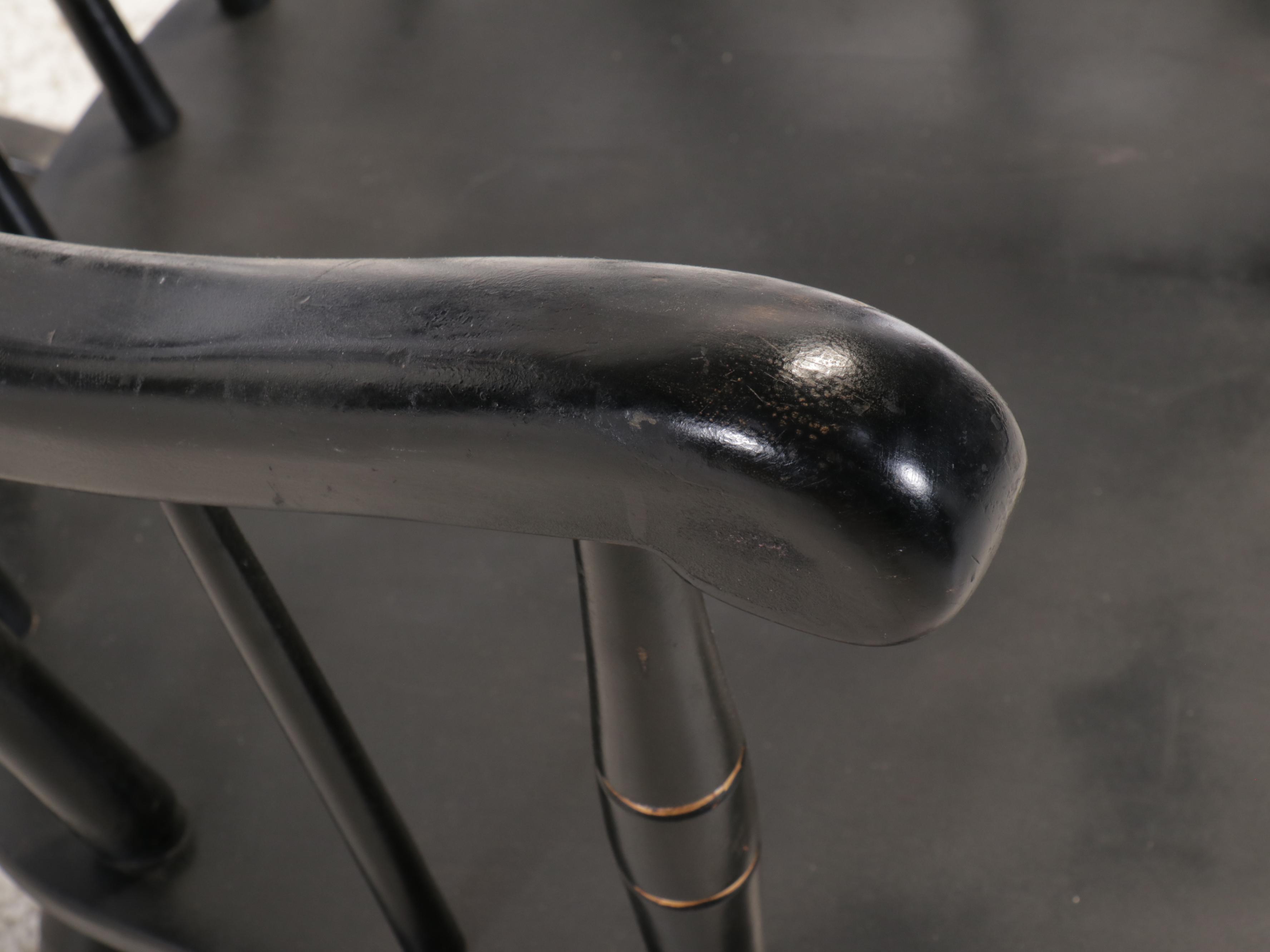 Hitchcock Style Stencil Decorated Rocking Chair, Mid to Late 20th Century