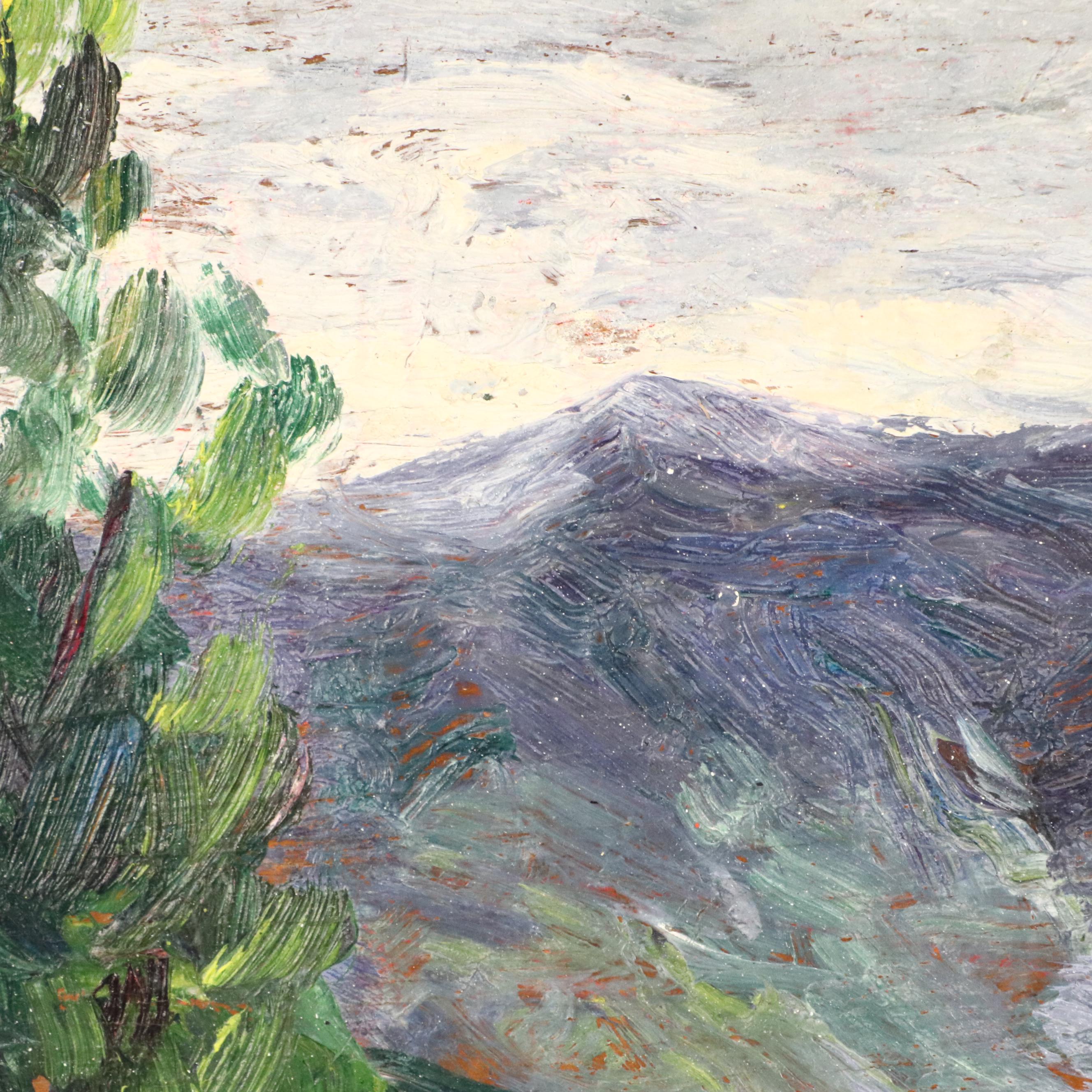 Marie Martelli-Chautard Impressionistic Oil Landscape, Early 20th Century