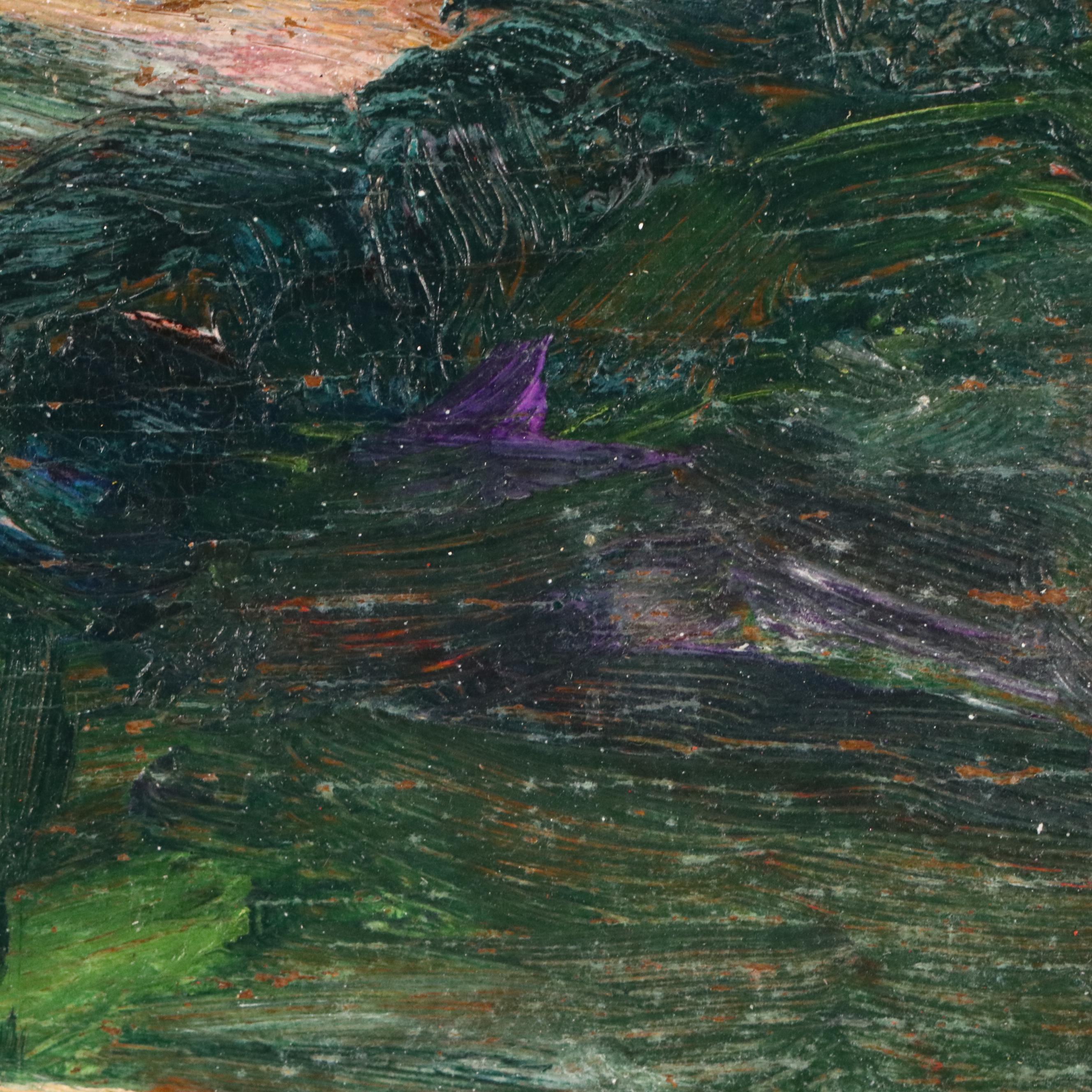 Marie Martelli-Chautard Impressionistic Oil Landscape, Early 20th Century