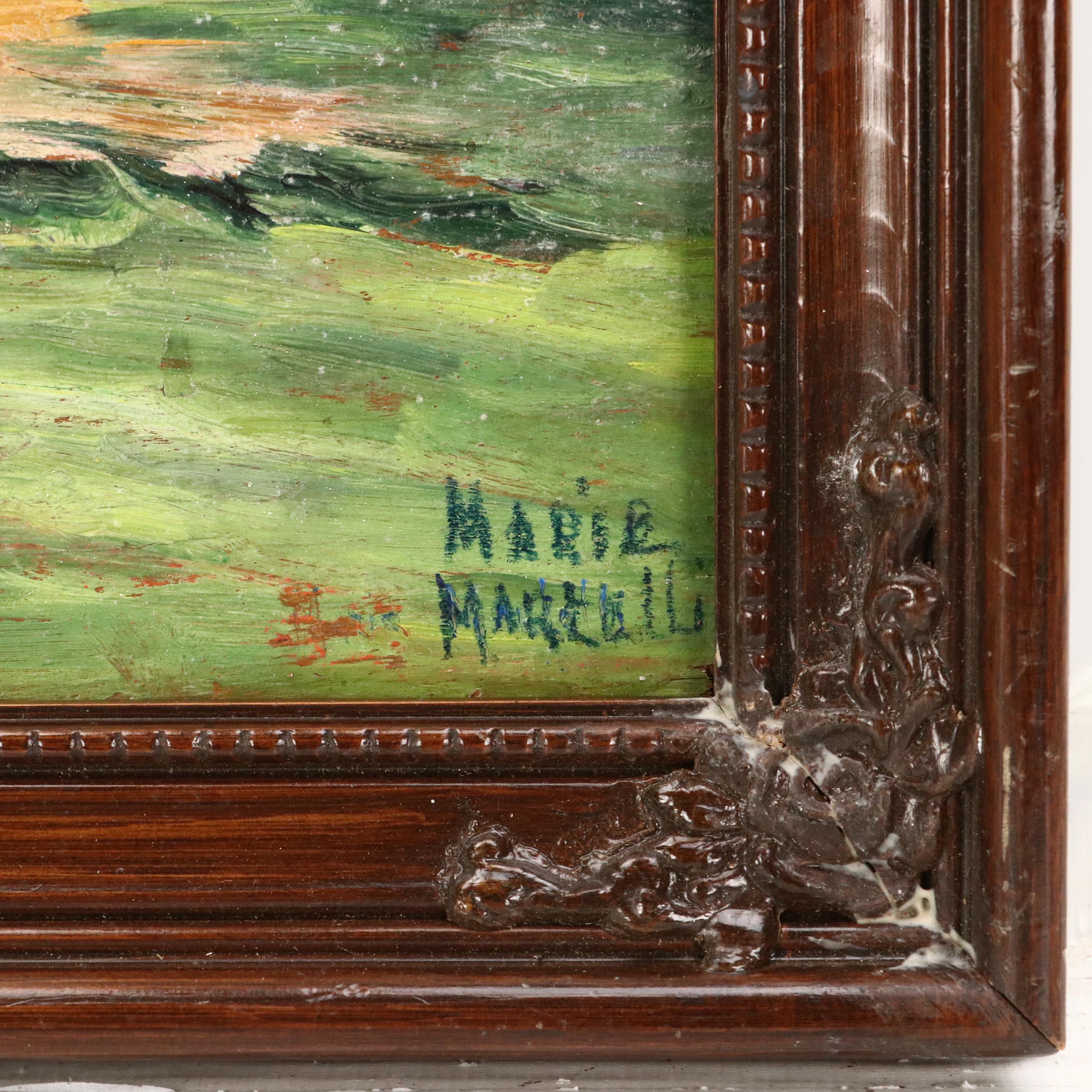 Marie Martelli-Chautard Impressionistic Oil Landscape, Early 20th Century