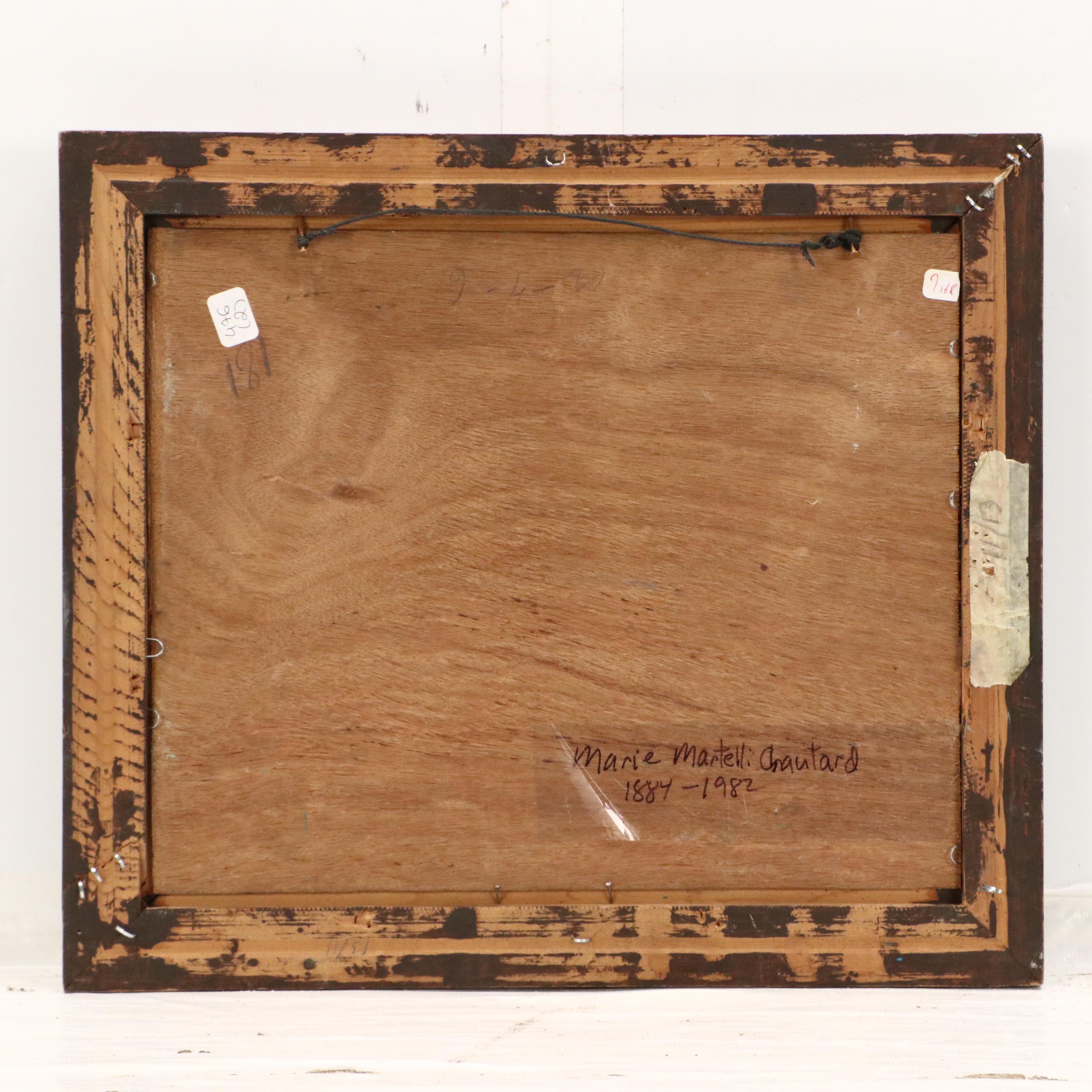 Marie Martelli-Chautard Impressionistic Oil Landscape, Early 20th Century