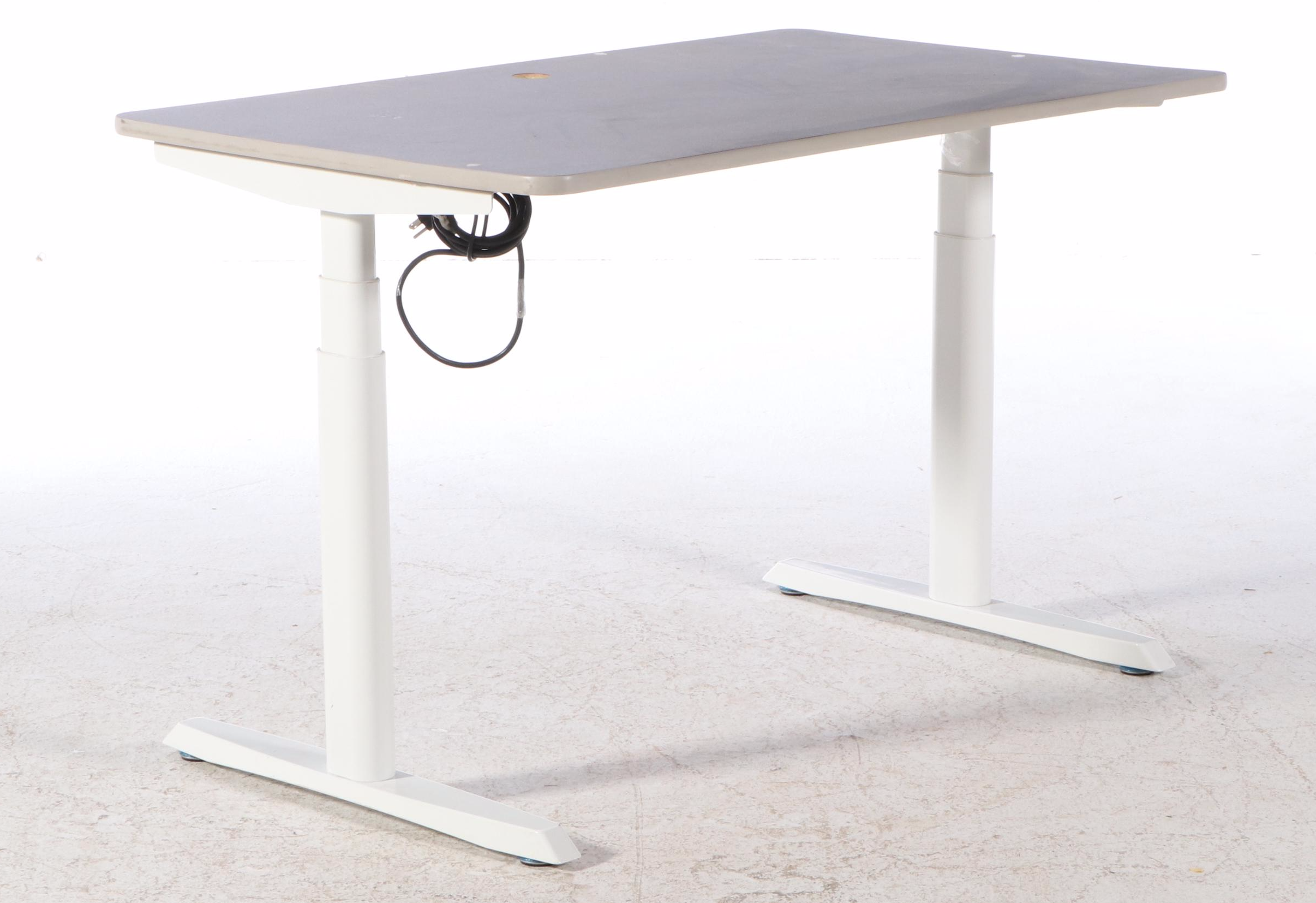 Contemporary Metal and Laminate Adjustable Height Desk