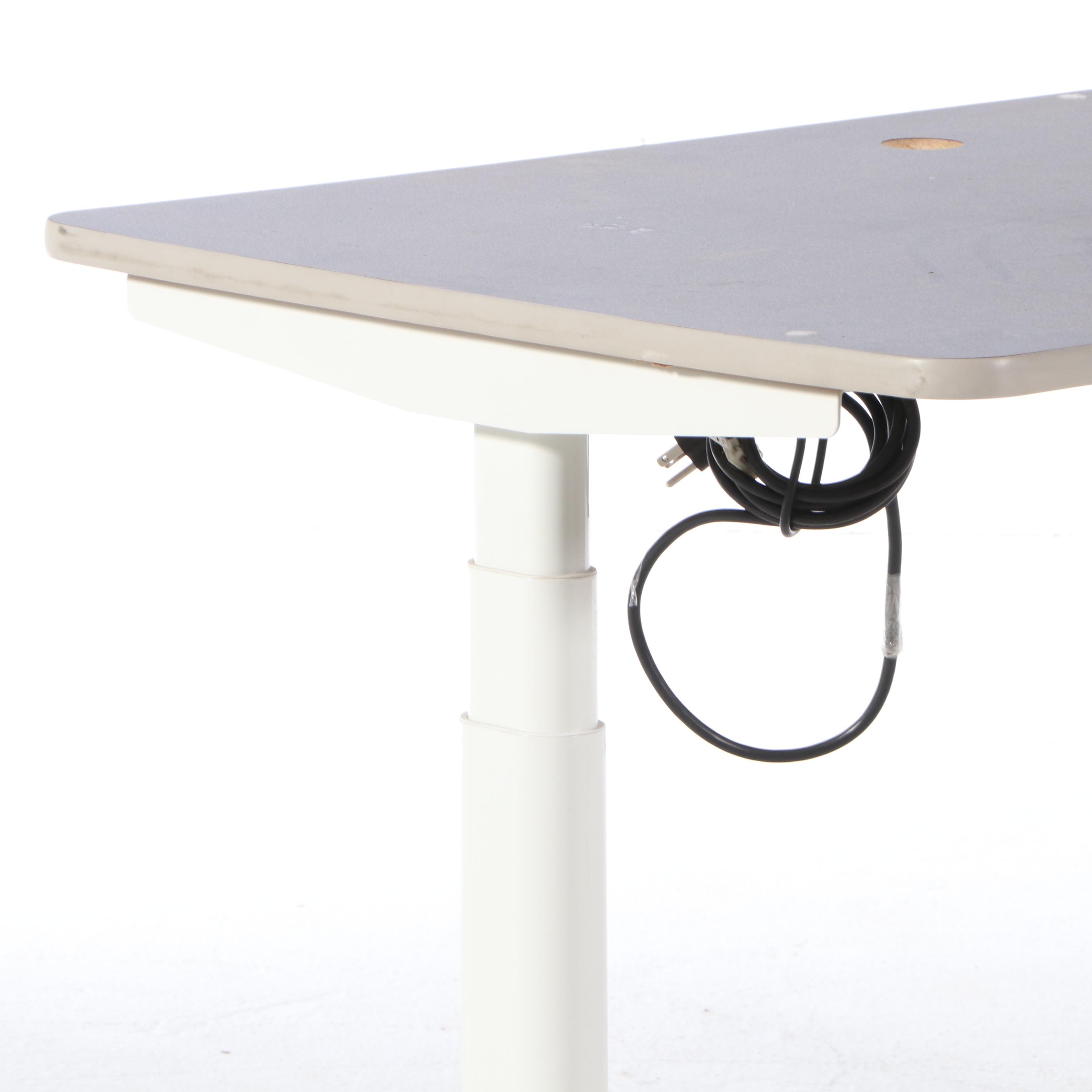 Contemporary Metal and Laminate Adjustable Height Desk