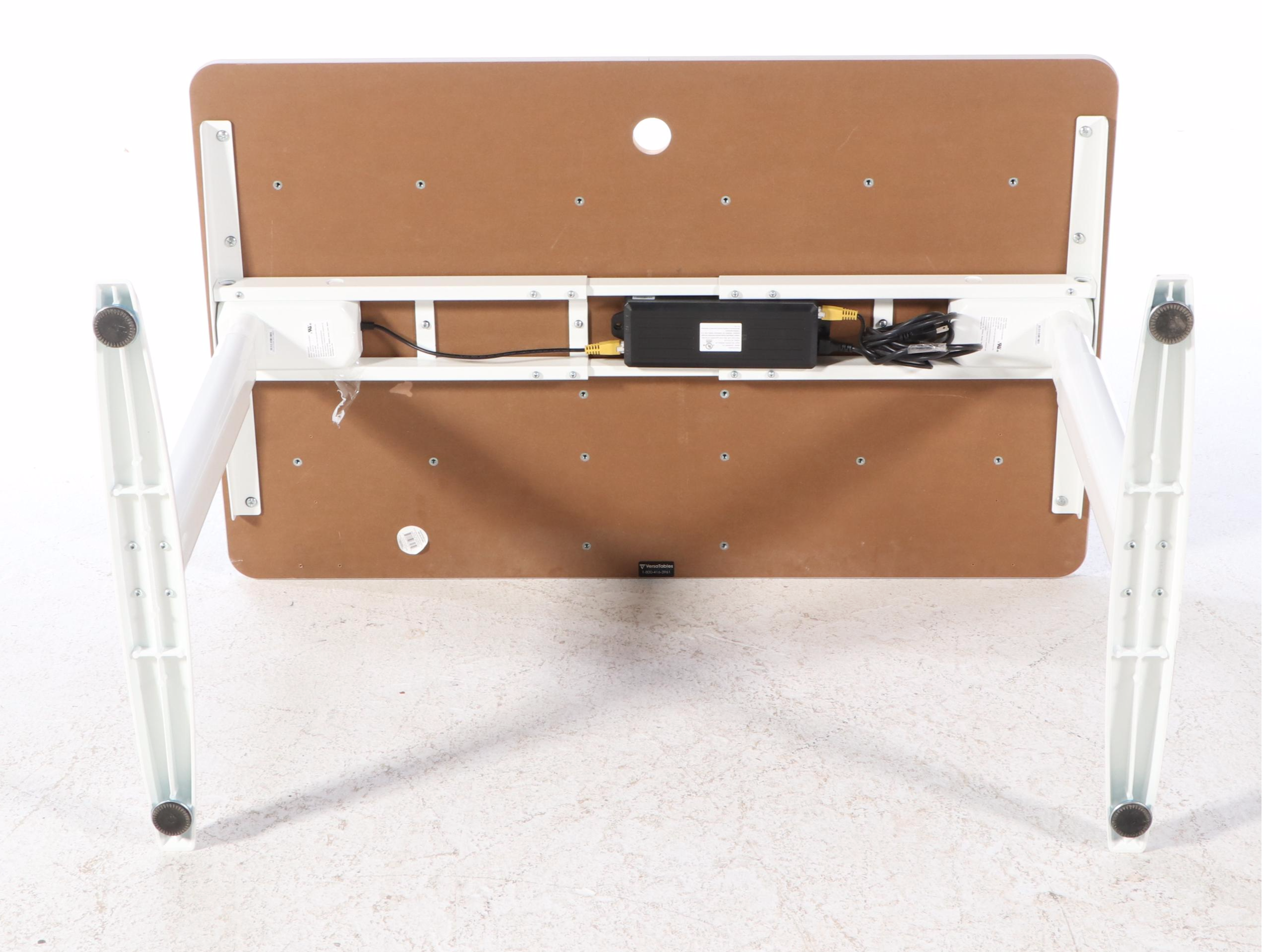 Contemporary Metal and Laminate Adjustable Height Desk