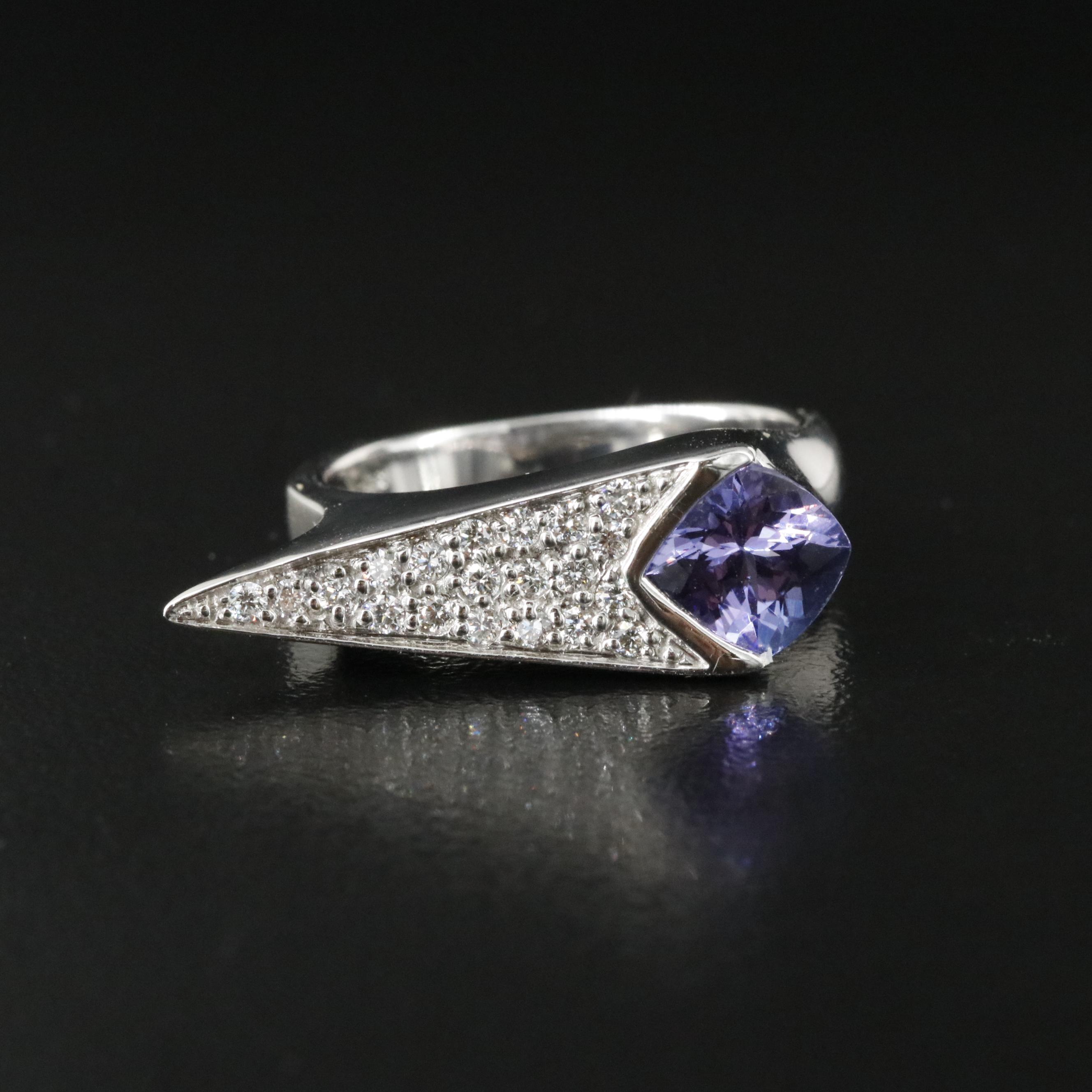 9K Tanzanite and Diamond Ring