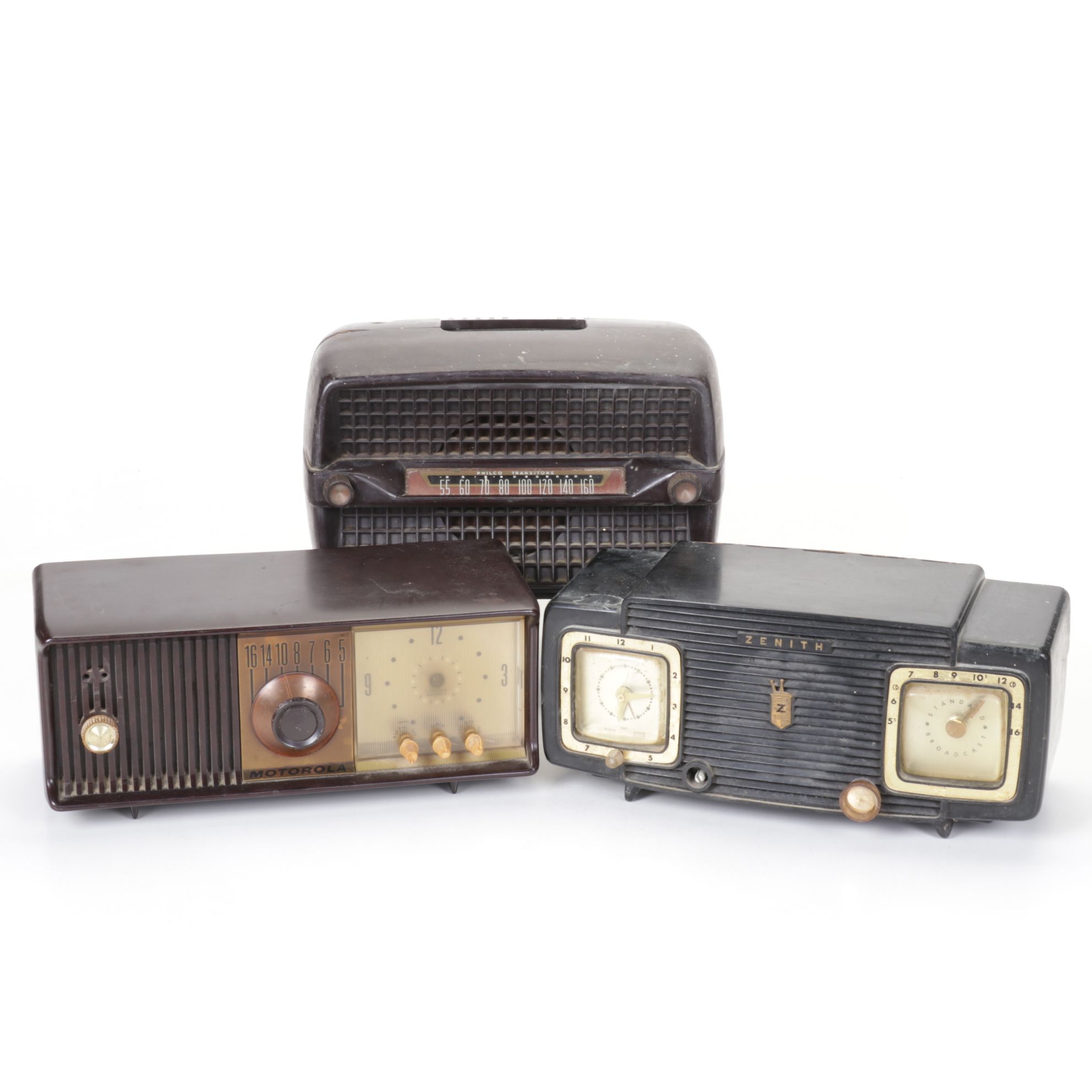 Motorola, Zenith & Philco AM/FM Desk Radios, Mid-20th Century