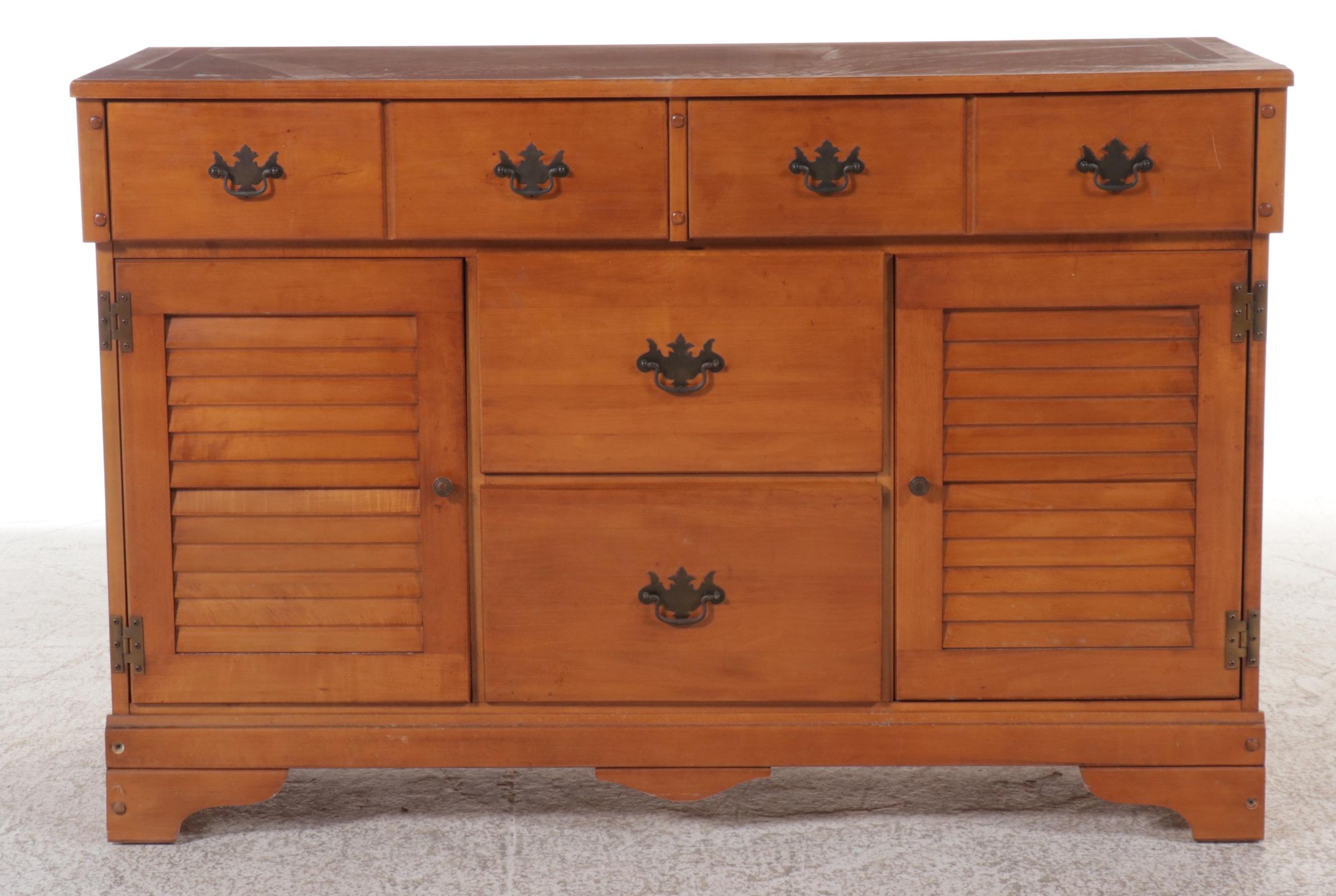 American Colonial Style Maple China Cabinet