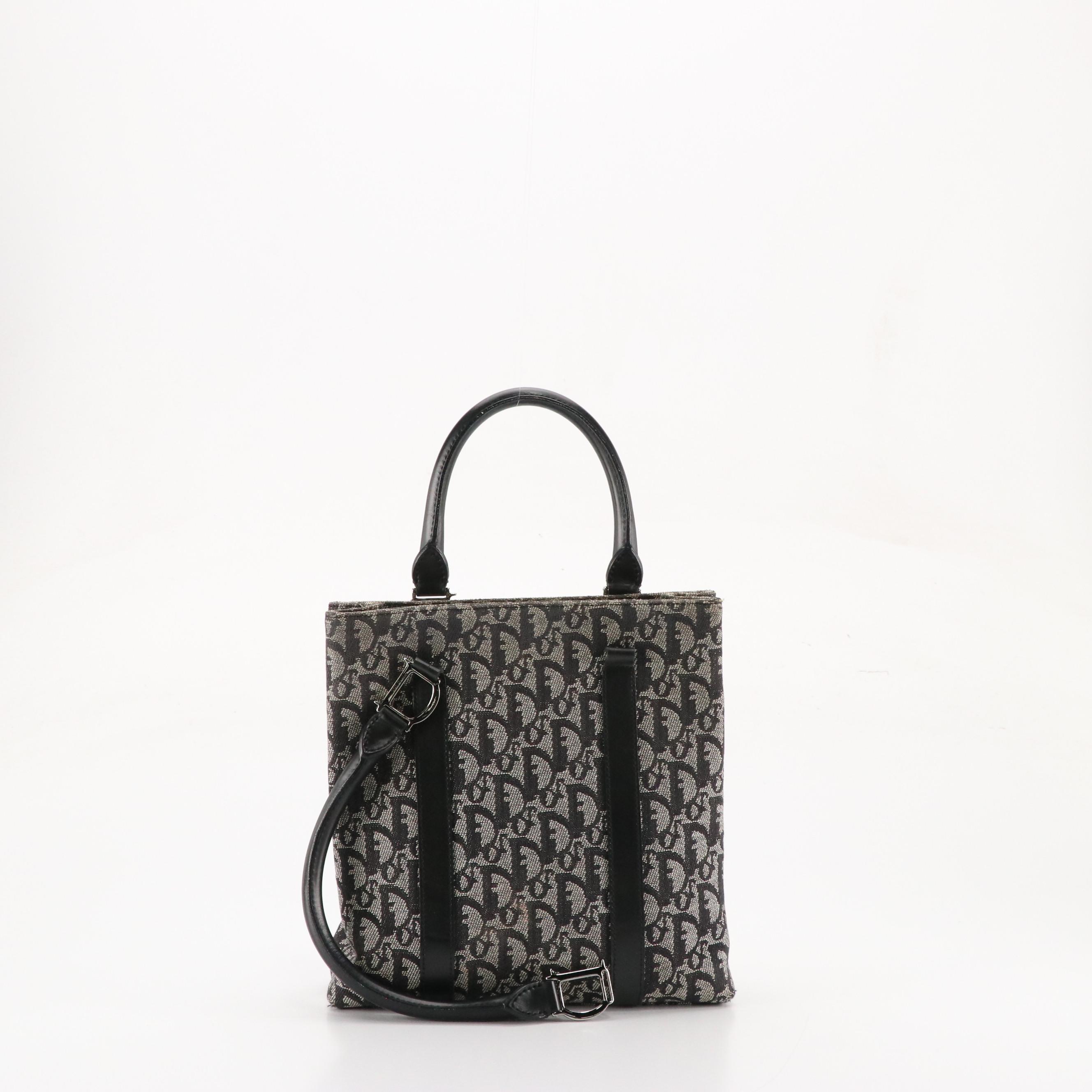 Christian Dior Trotter Jacquard Canvas and Leather Tote
