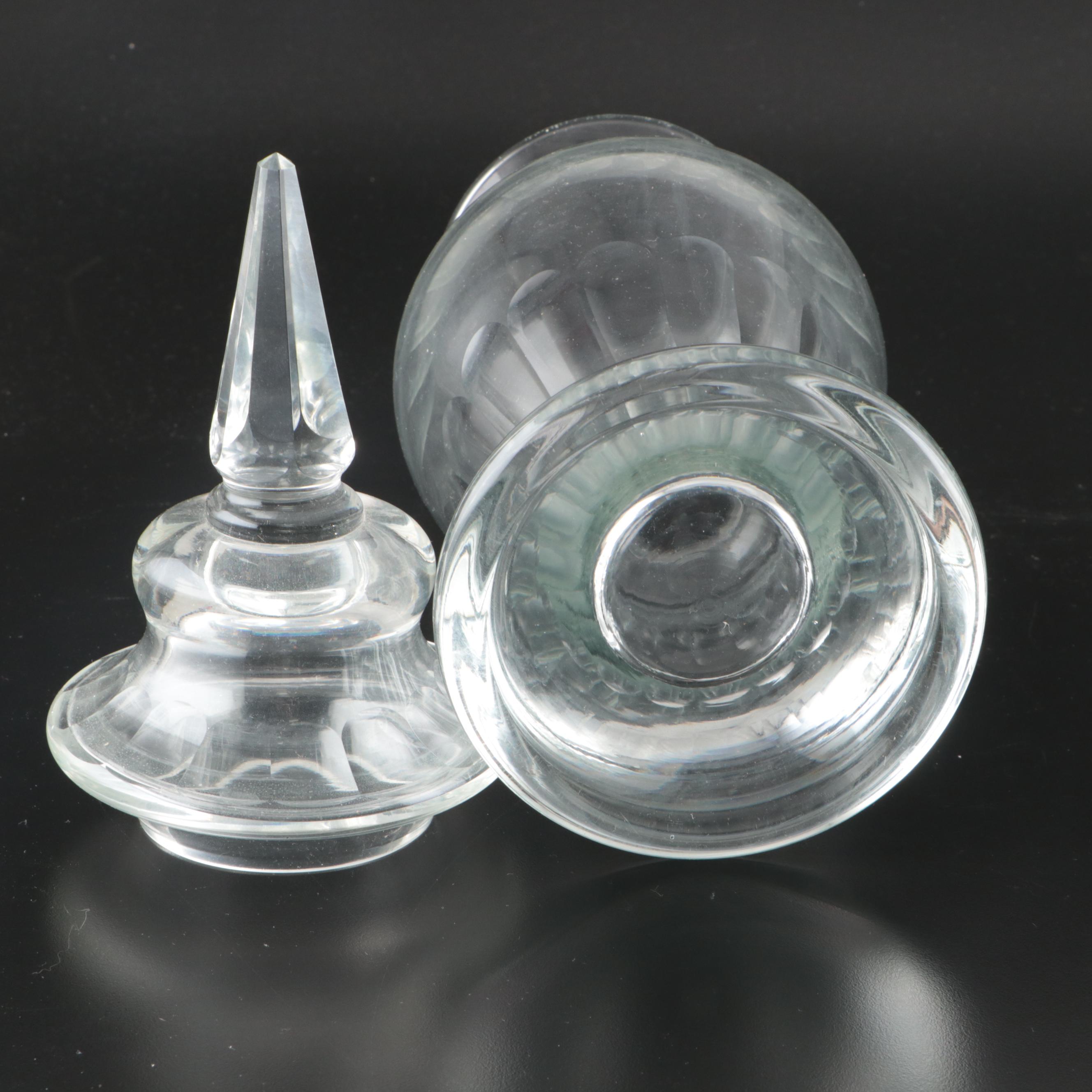 McKee Glass "Seneca" Spooner with Candy Container and Other Table Accessories