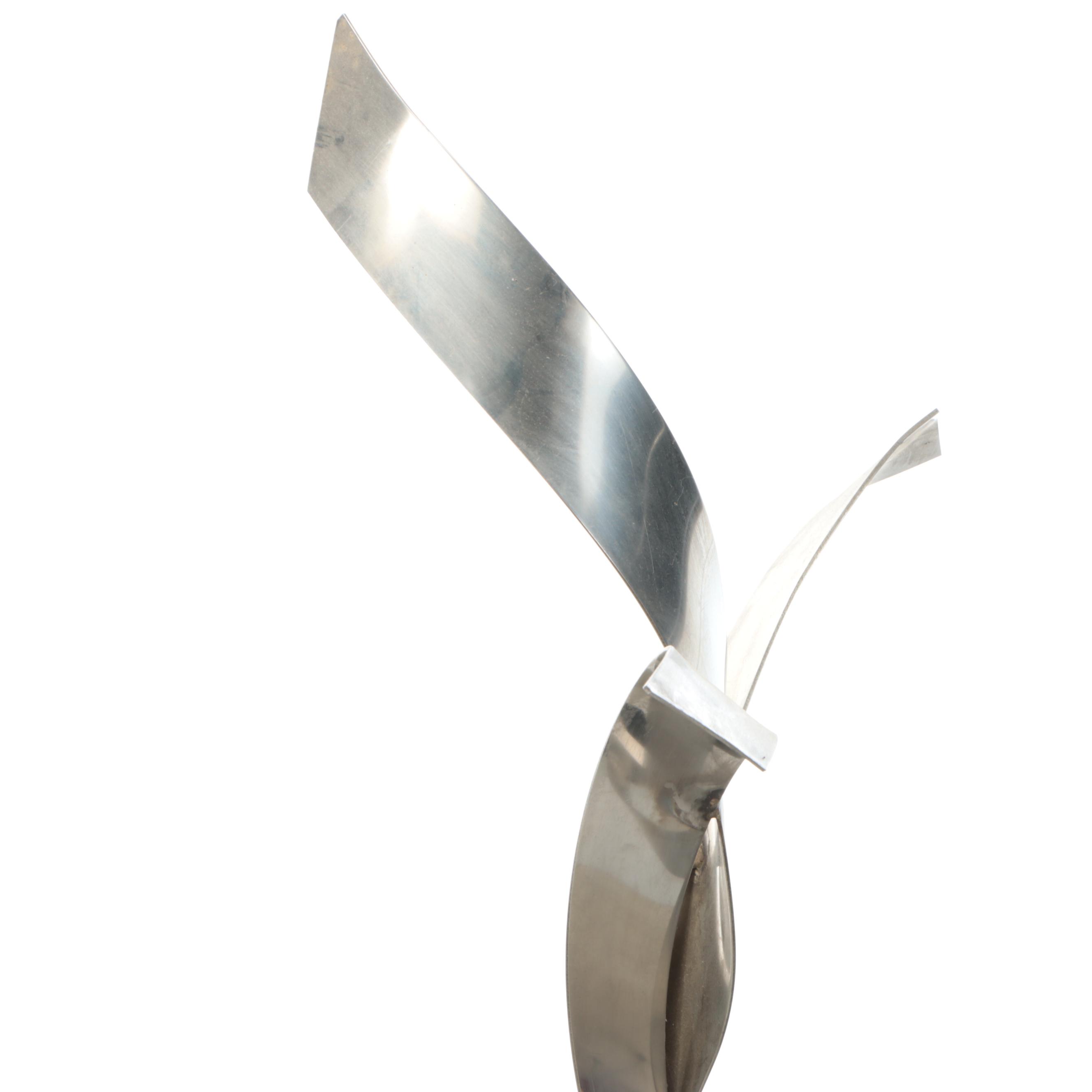 Abstract Welded Chromed Steel Sculpture, Circa 1970