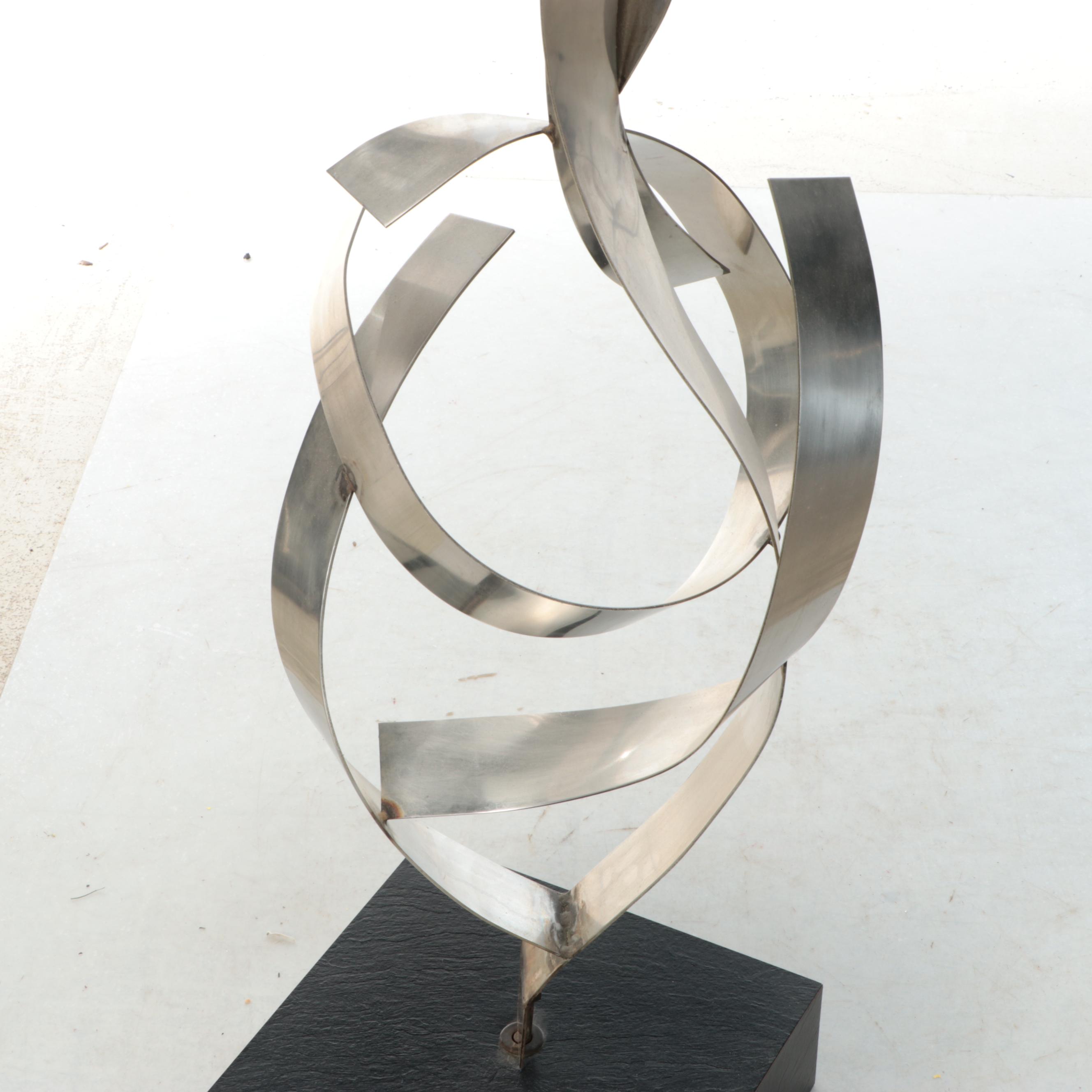 Abstract Welded Chromed Steel Sculpture, Circa 1970