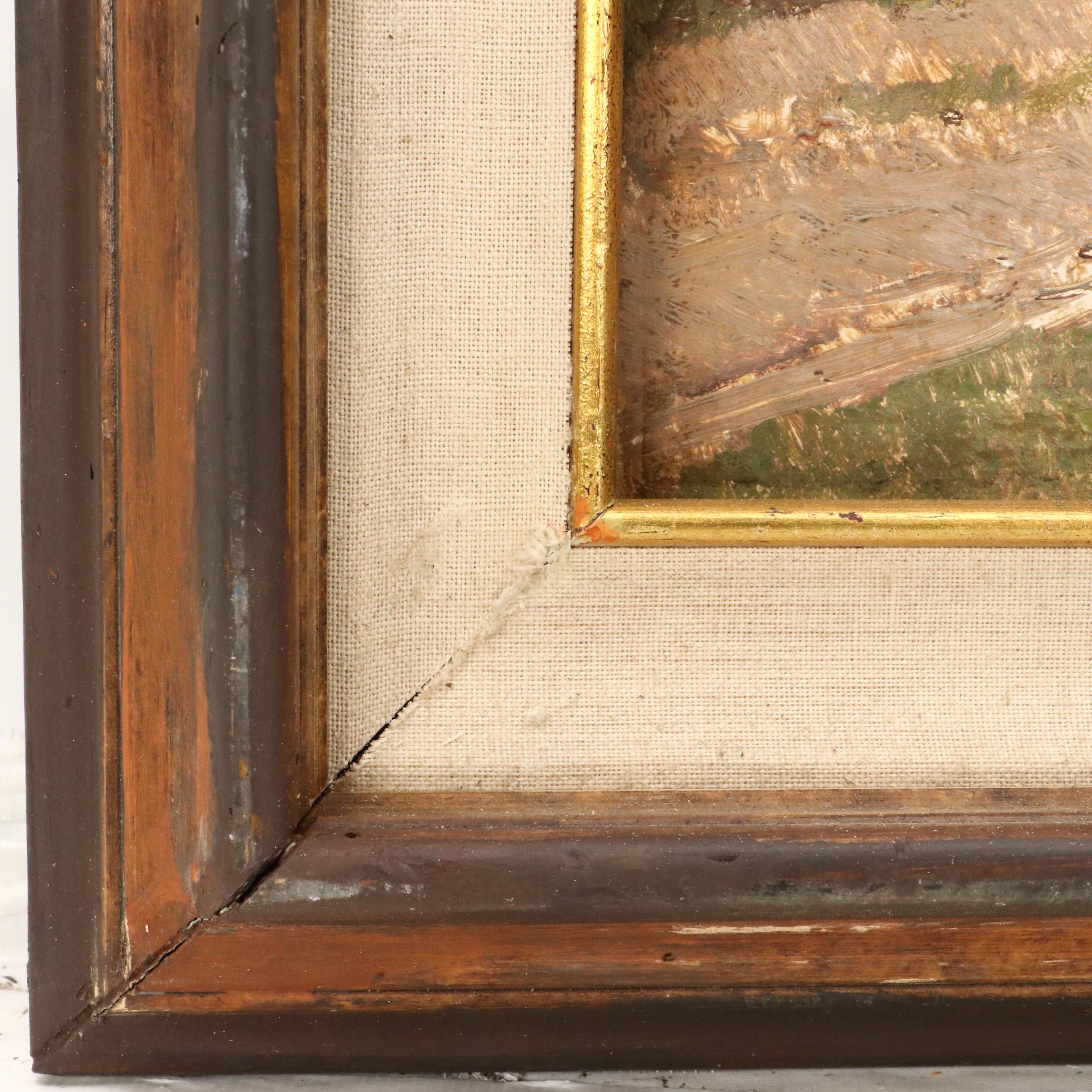 Adolphe Frederic Lejeune Impressionistic Oil Painting Autumn Scene, Circa 1890