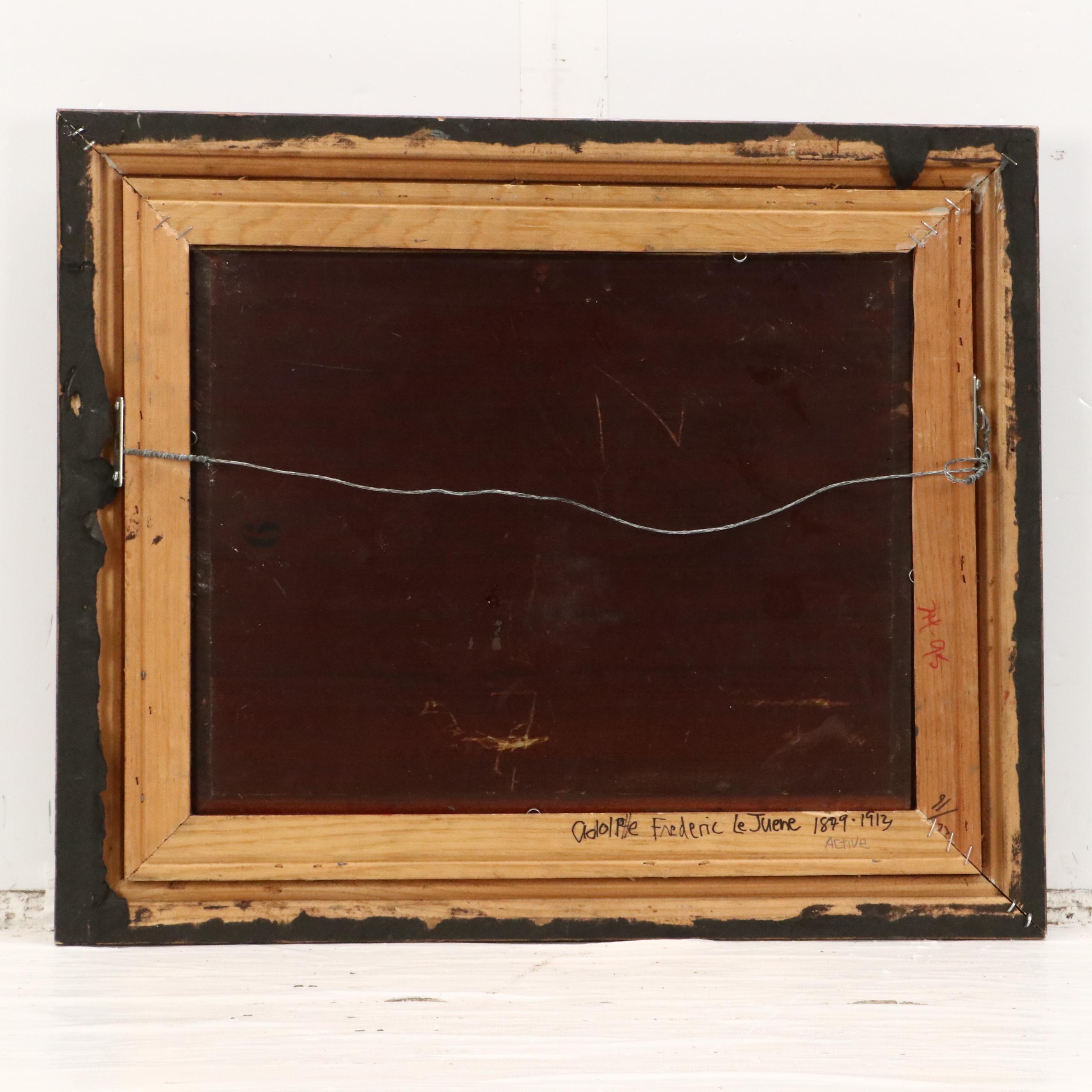 Adolphe Frederic Lejeune Impressionistic Oil Painting Autumn Scene, Circa 1890