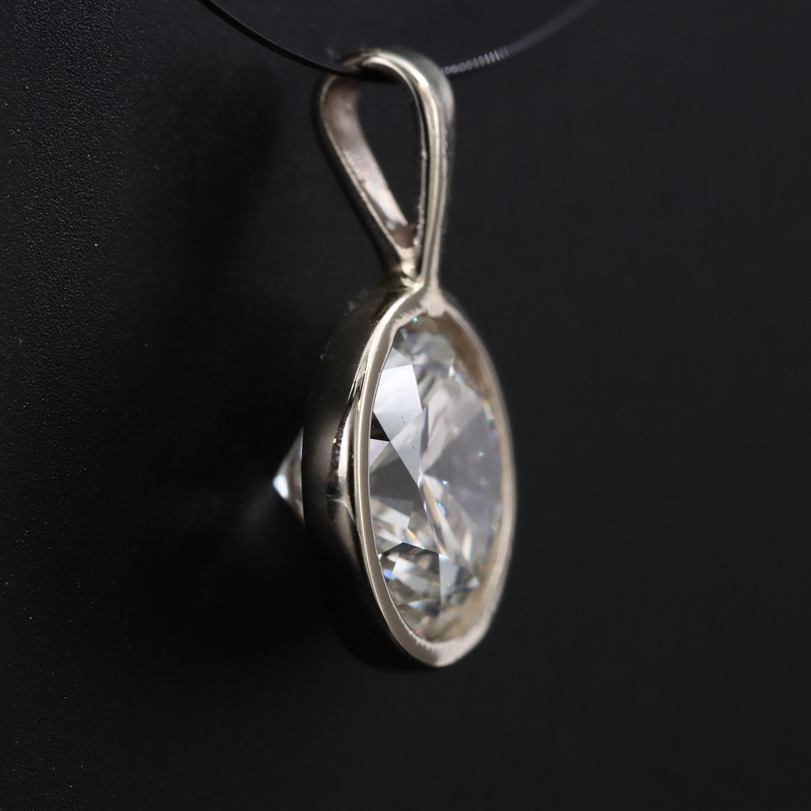 14K 1.54 CT Lab Grown Diamond Bezel Pendant