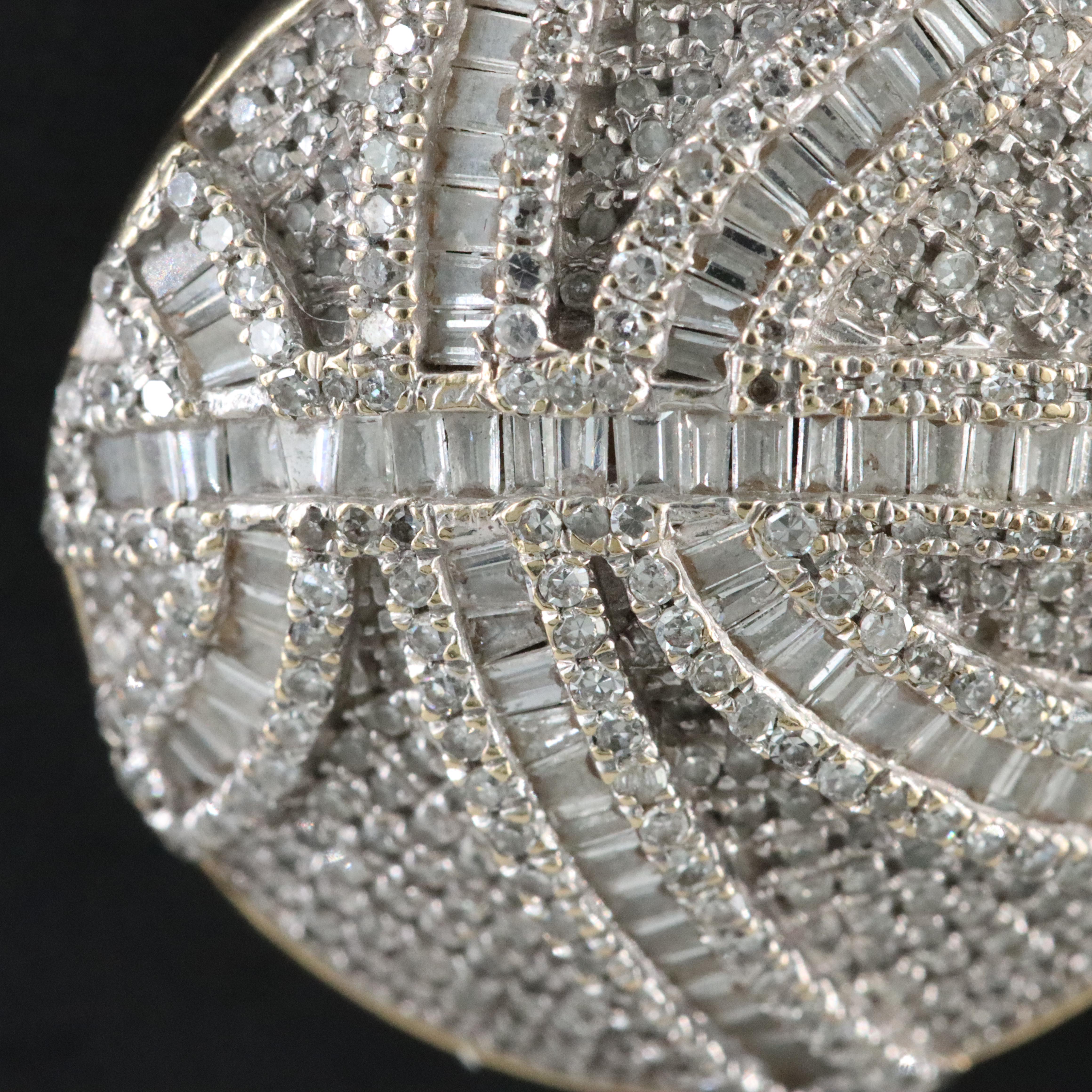 10K 0.95 CTW Diamond Basketball Pendant