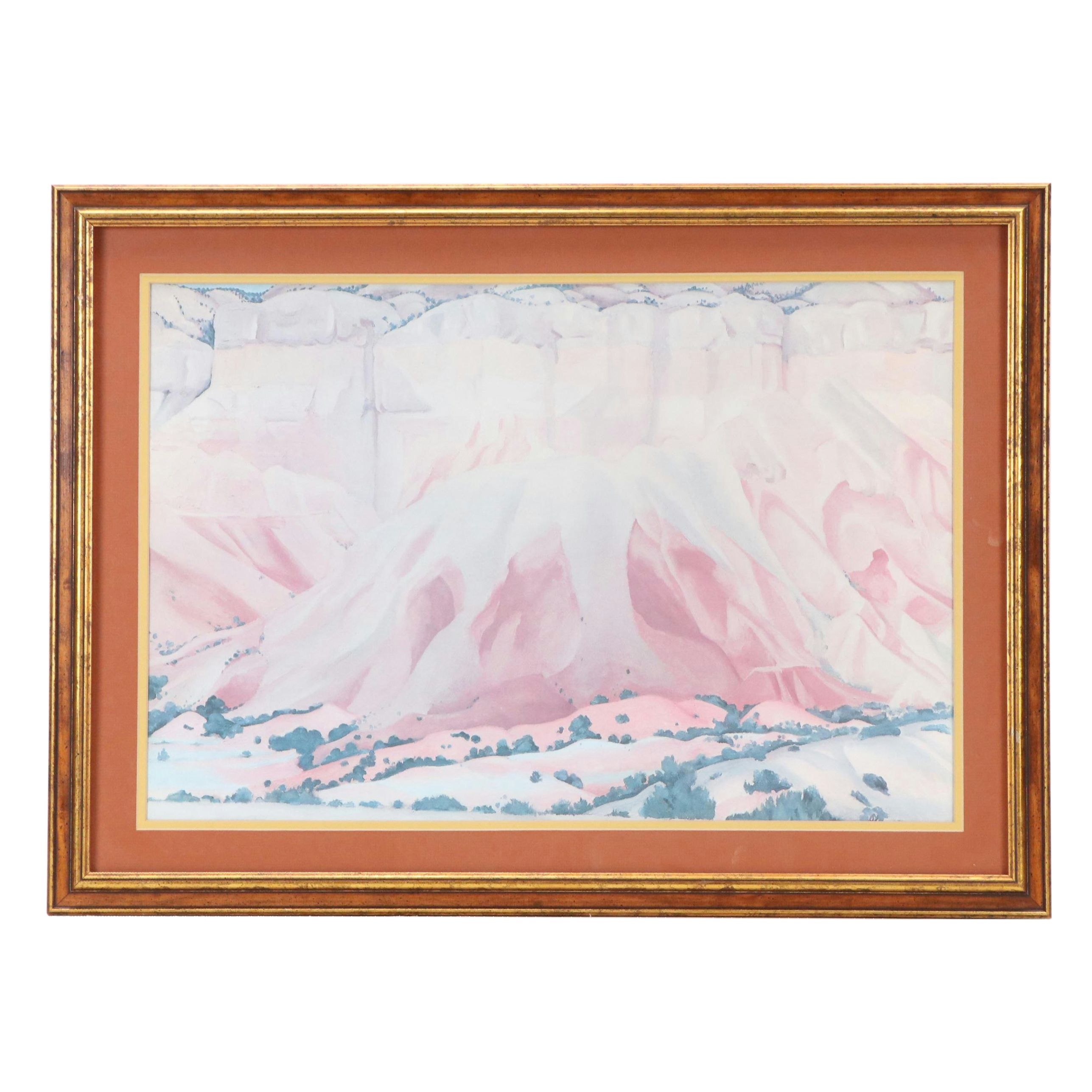 Offset Lithograph After Georgia O'Keeffe "Red and Yellow Cliffs"