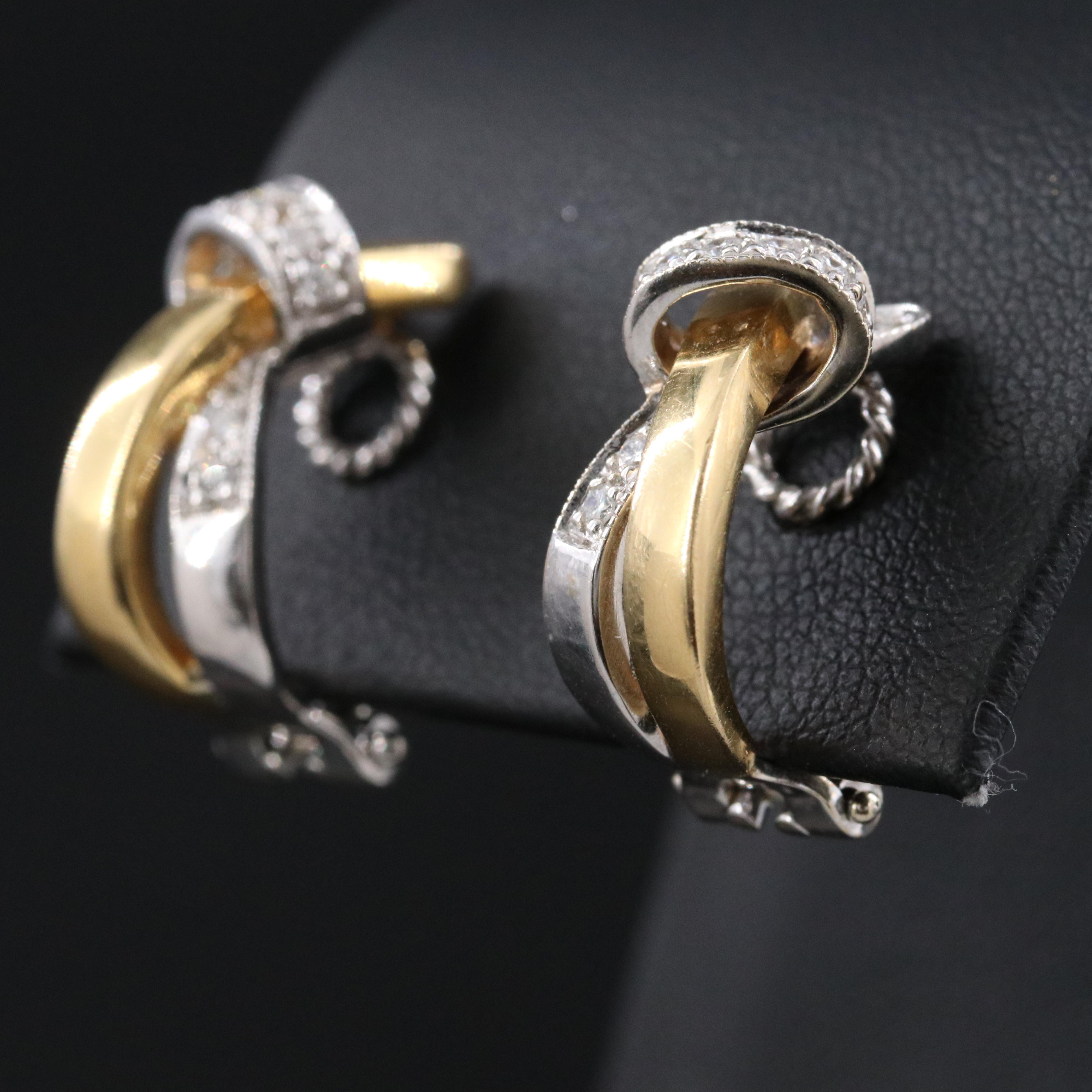 Alfieri & St. John 18K Two-Tone Crossover Earrings