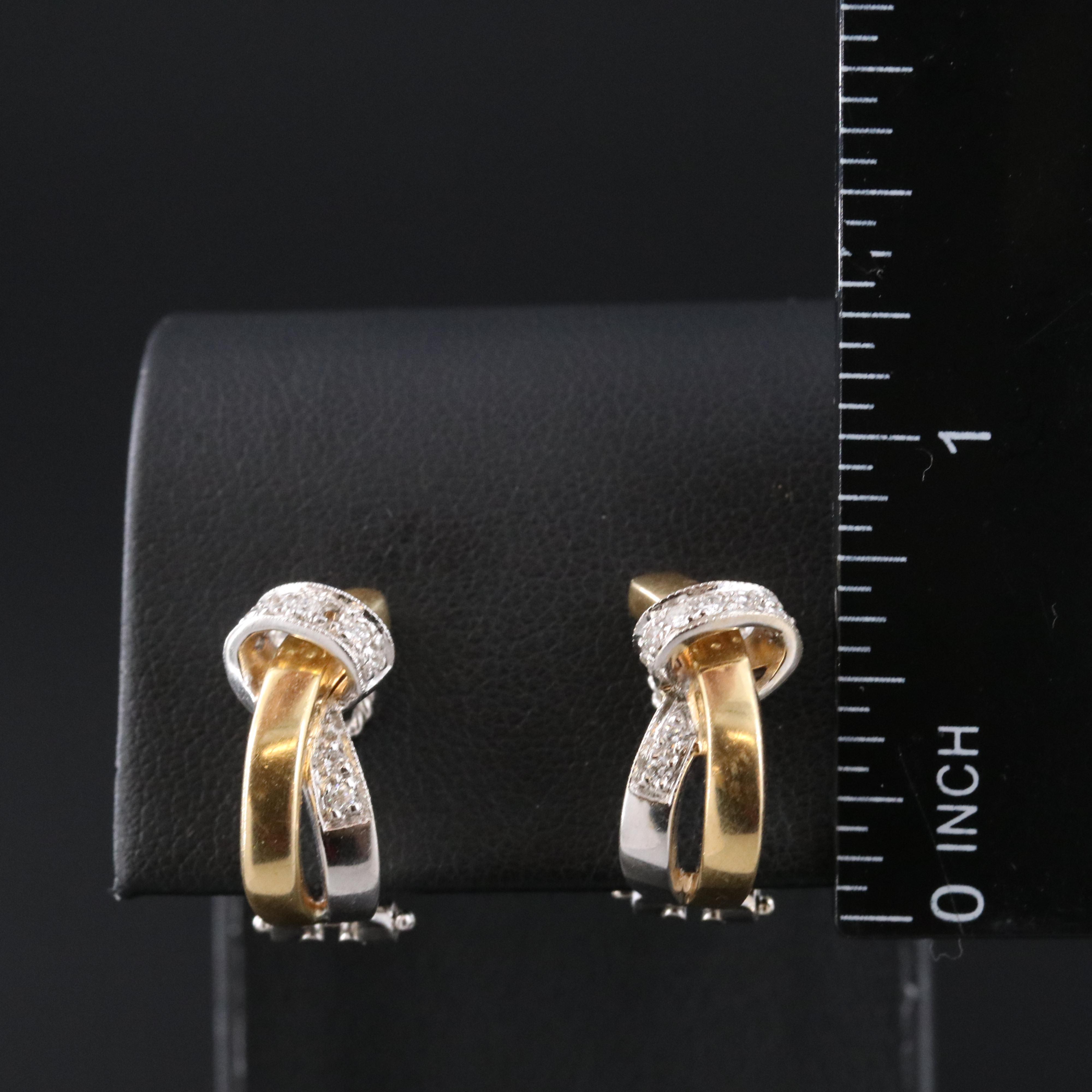 Alfieri & St. John 18K Two-Tone Crossover Earrings
