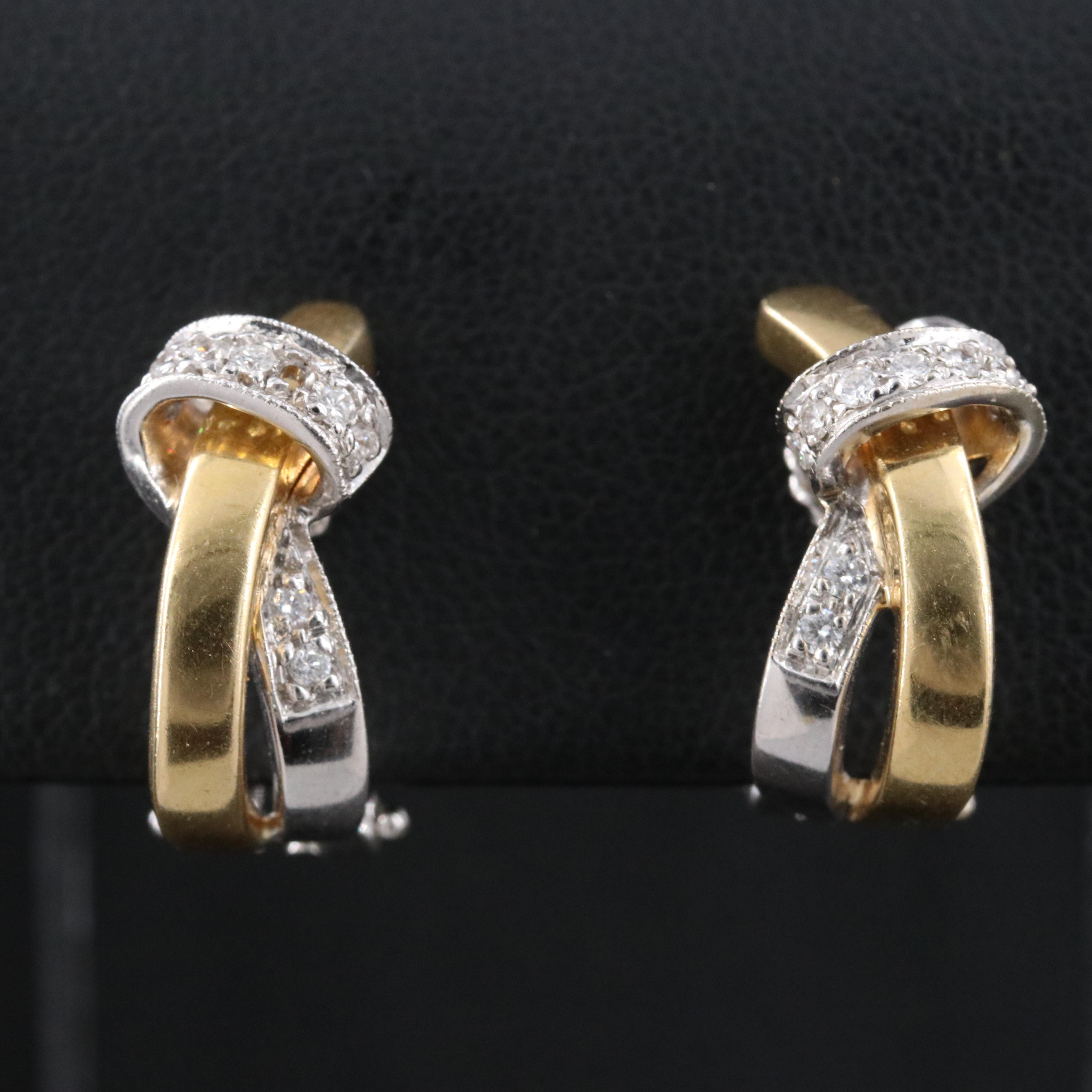Alfieri & St. John 18K Two-Tone Crossover Earrings