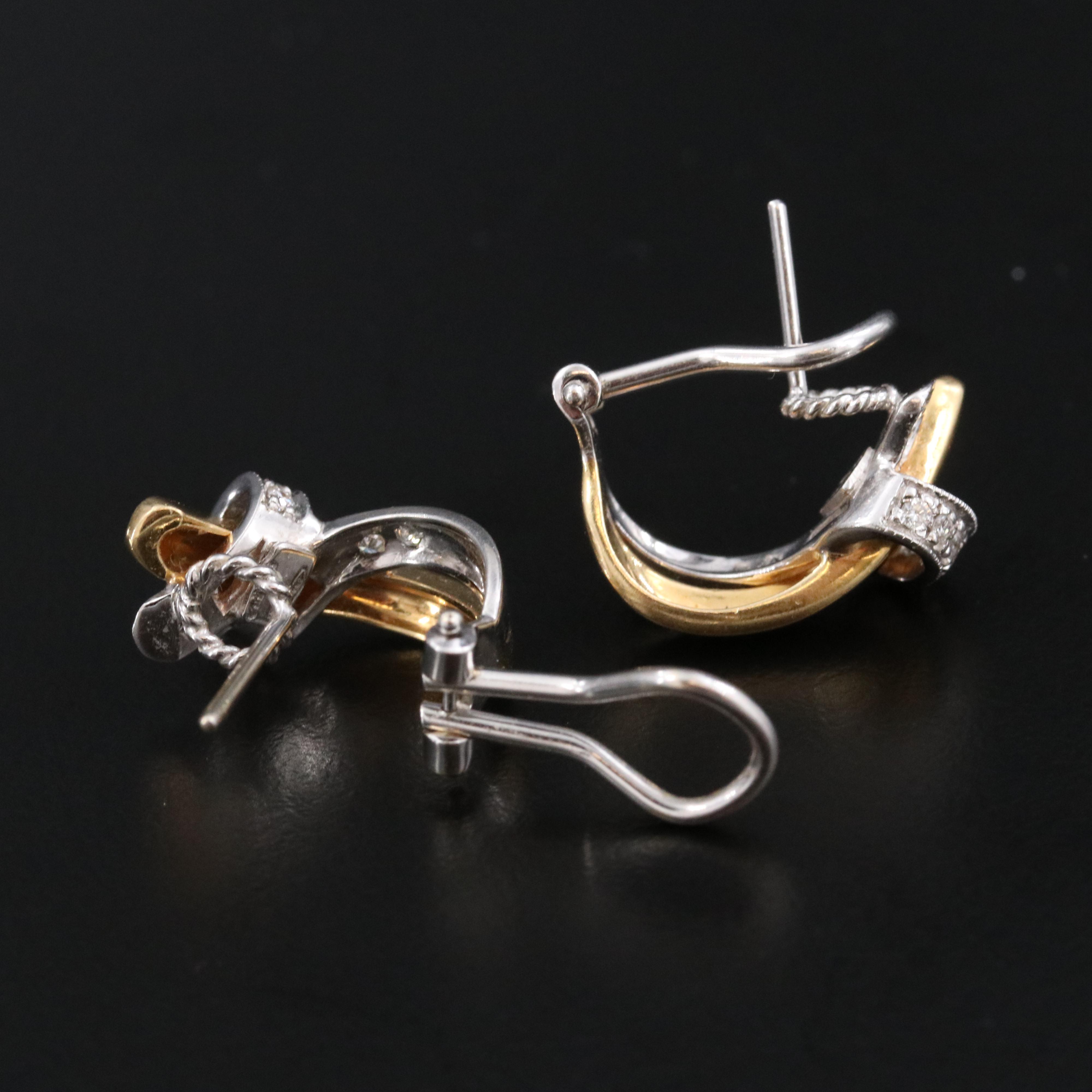 Alfieri & St. John 18K Two-Tone Crossover Earrings