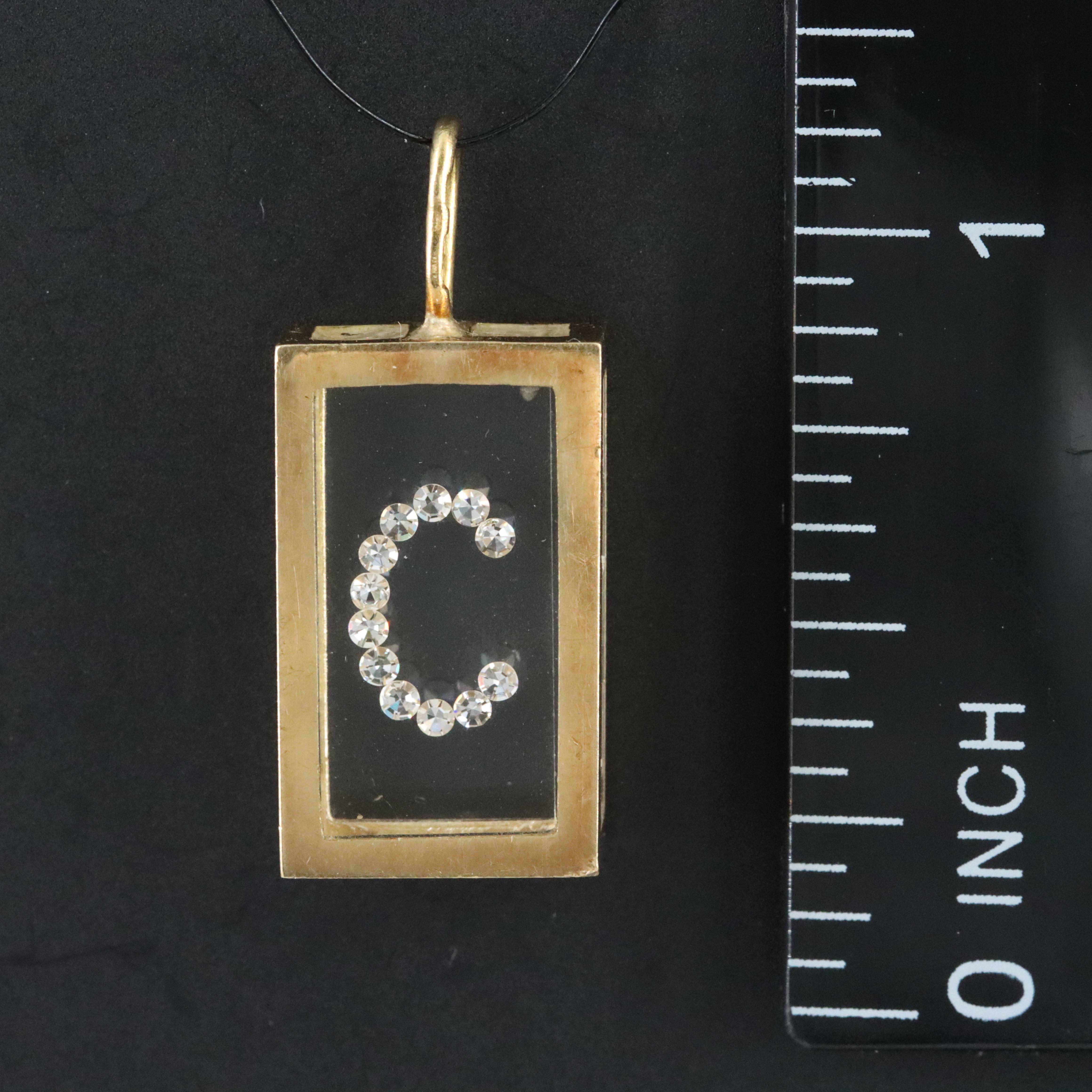 18K 0.08 CTW Diamond 'C' Initial Pendant