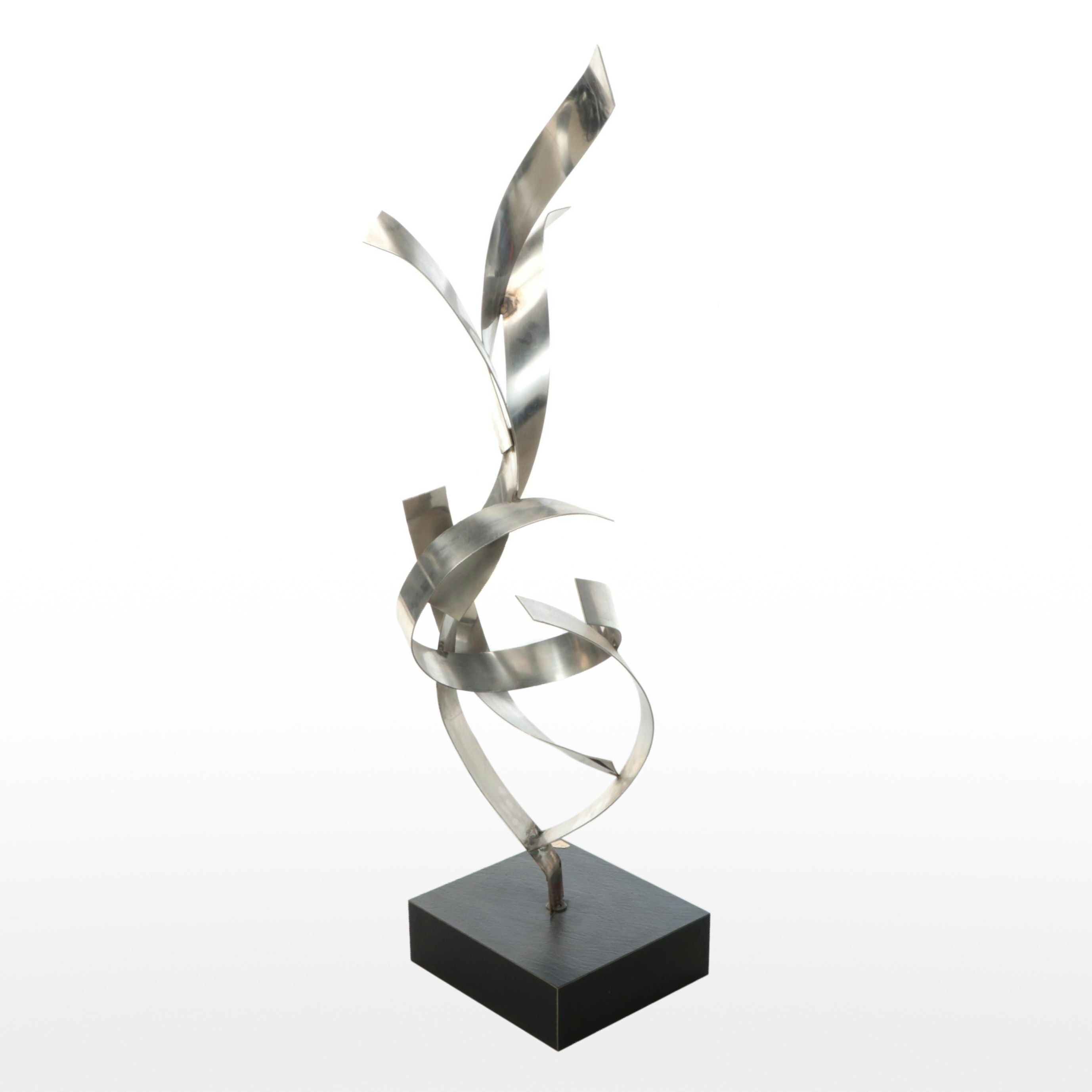 Abstract Welded Chromed Steel Sculpture, Circa 1970