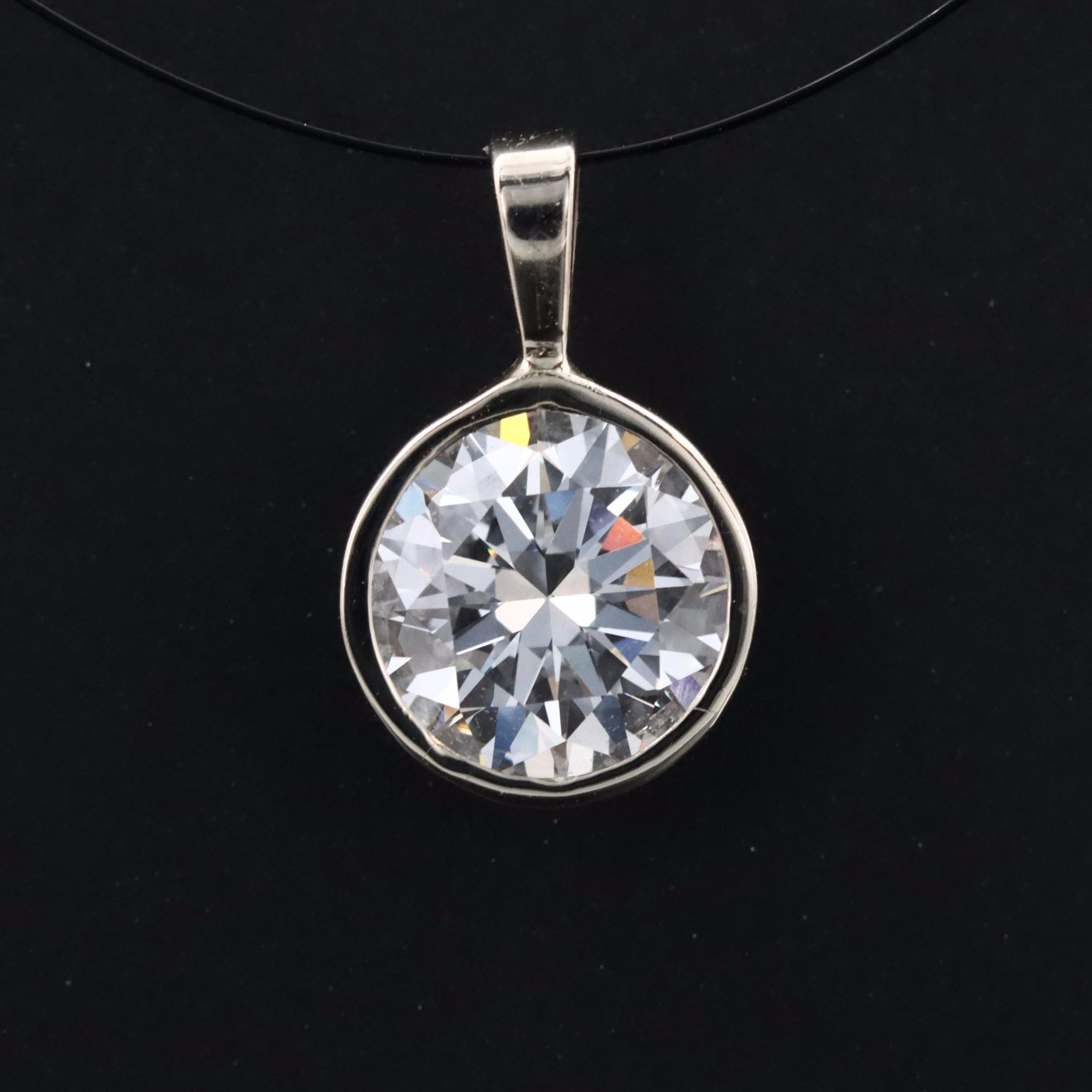 14K 1.51 CT Lab Grown Diamond Bezel Pendant