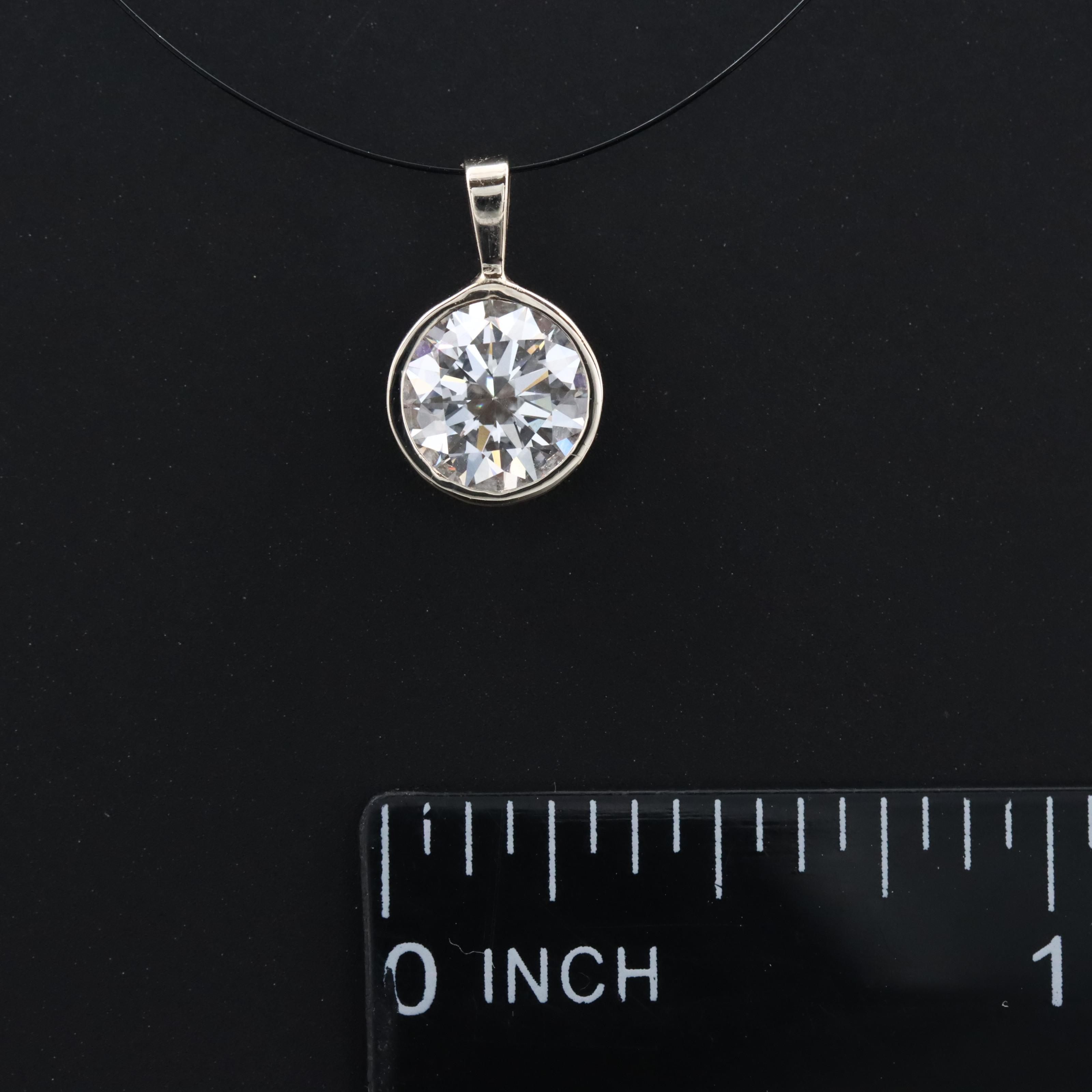 14K 1.51 CT Lab Grown Diamond Bezel Pendant
