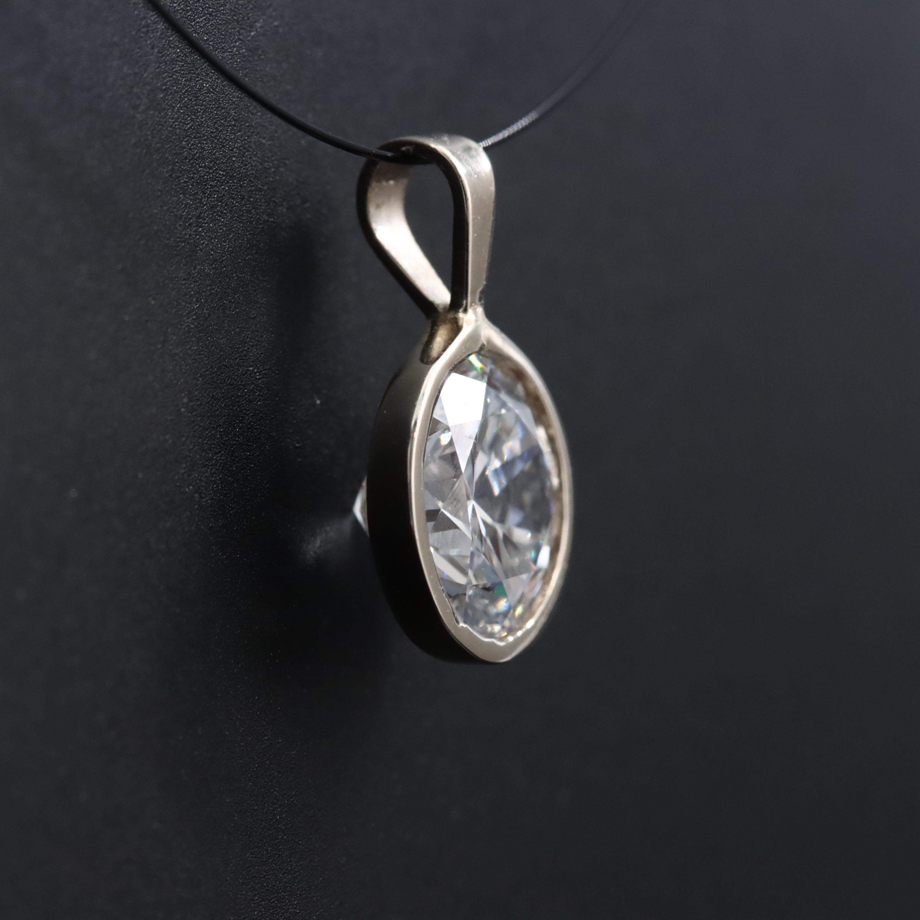 14K 1.51 CT Lab Grown Diamond Bezel Pendant