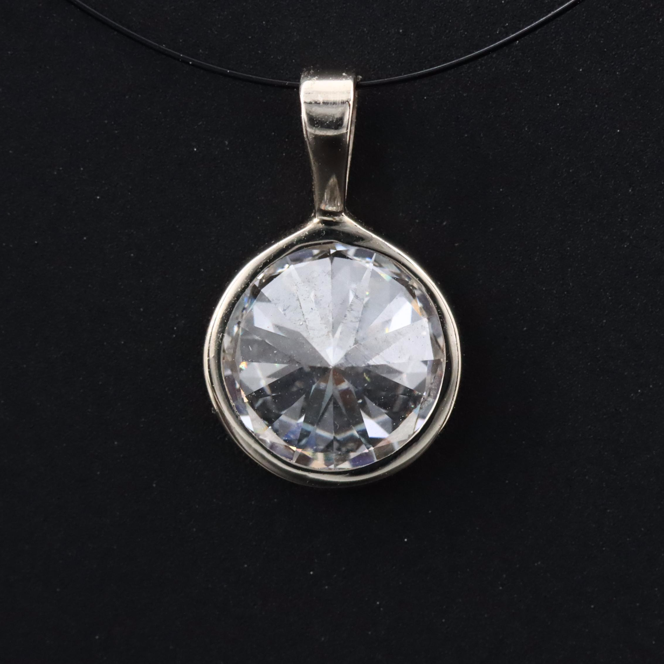 14K 1.51 CT Lab Grown Diamond Bezel Pendant